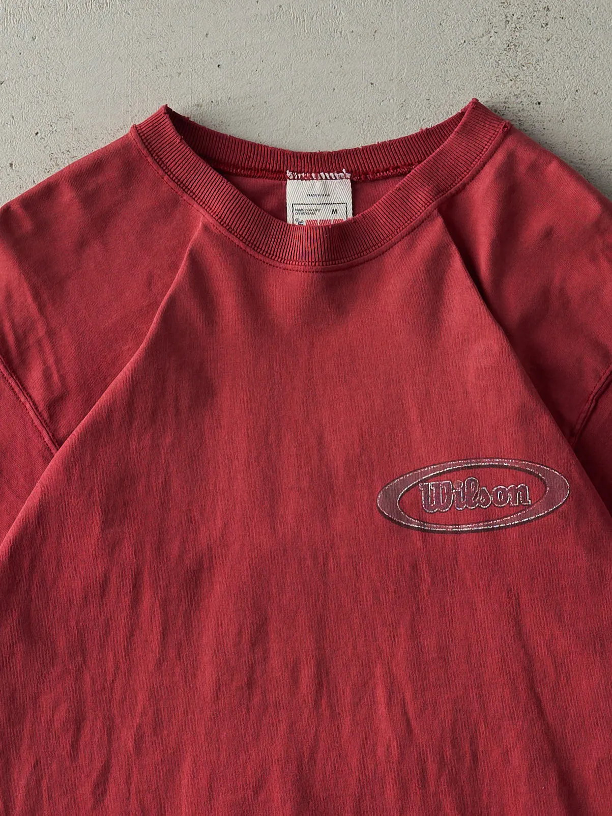 Vintage 90s Burgundy Wilson Tee (S) sold by Rebalance Vintage product image thumbnail 2