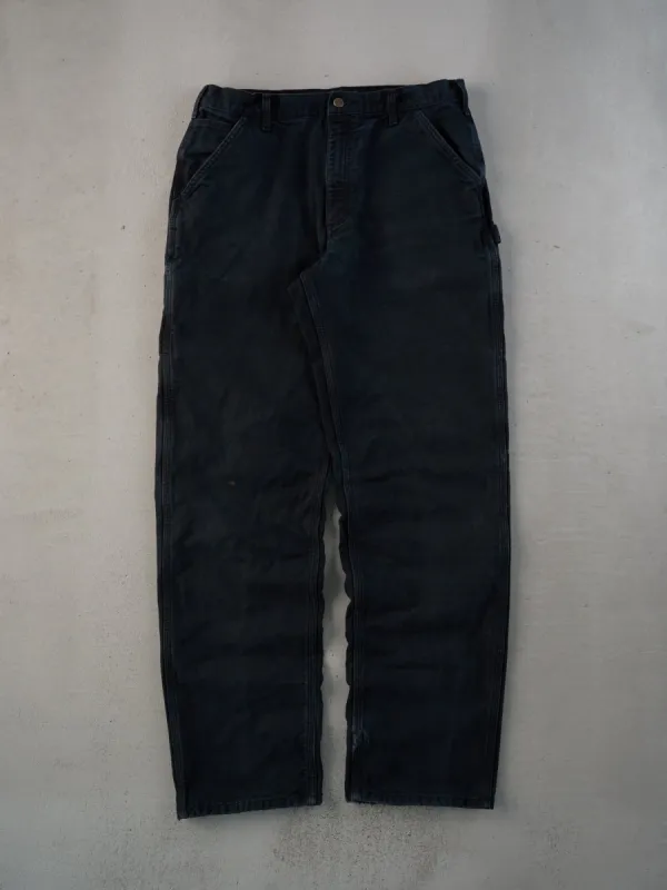 Vintage 90s Black Carhartt Blanket Lined Carpenter Pants (35x35) sold by Rebalance Vintage