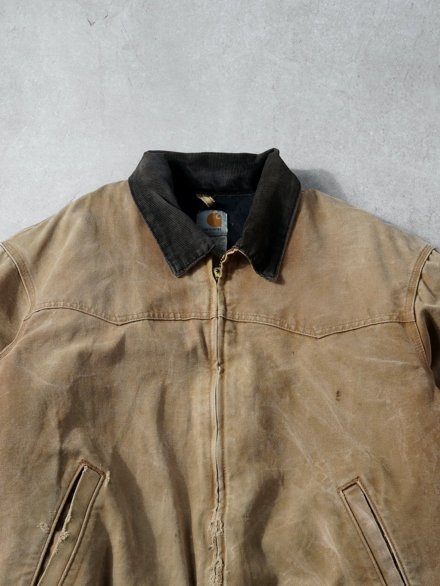 Vintage 90s Khaki Carhartt Sante Fe Workwear Jacket (XL) sold by Rebalance Vintage product image thumbnail 2