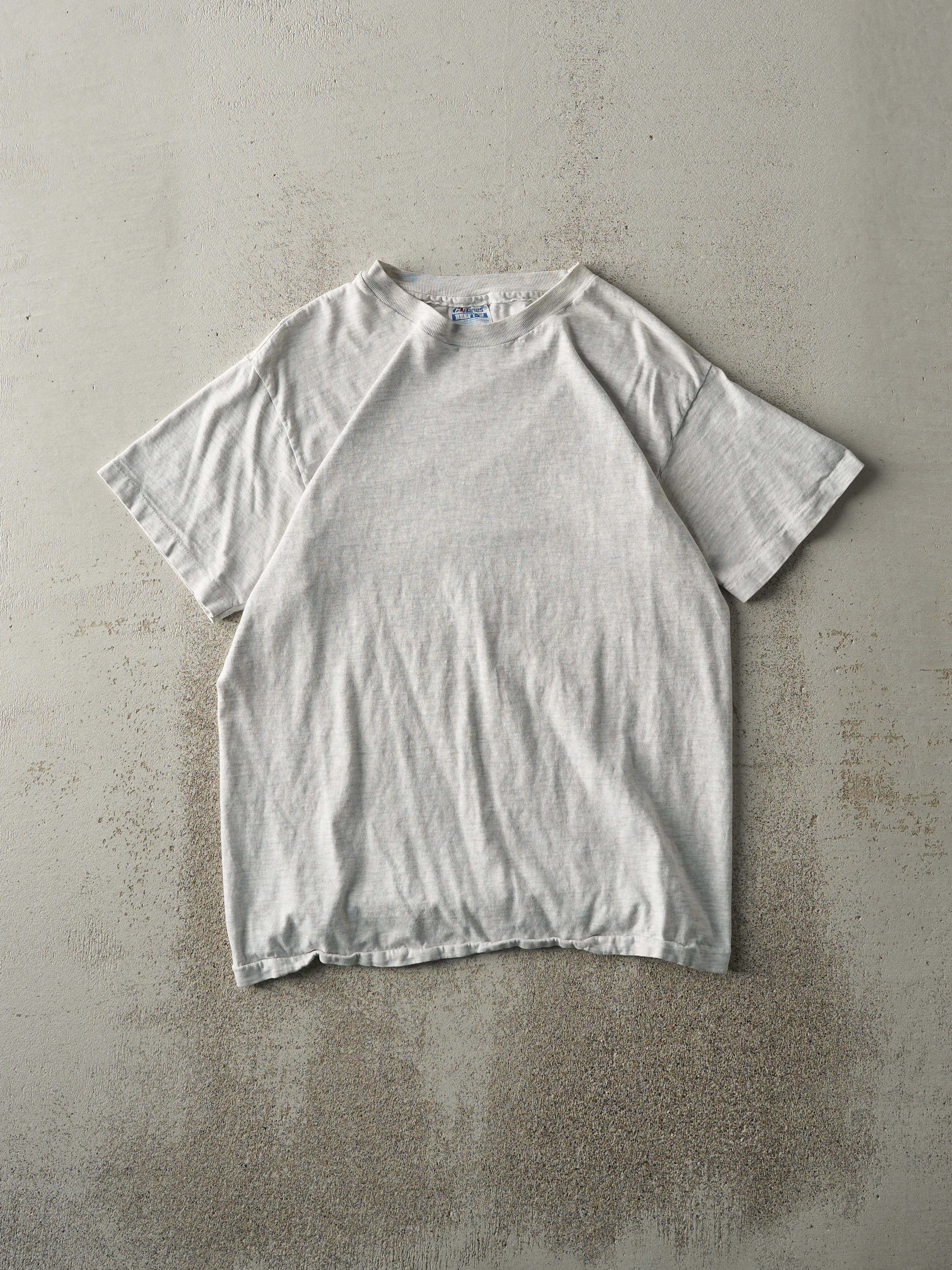 Vintage 90s Heather Grey Blank Single Stitch Tee (S) sold by Rebalance Vintage