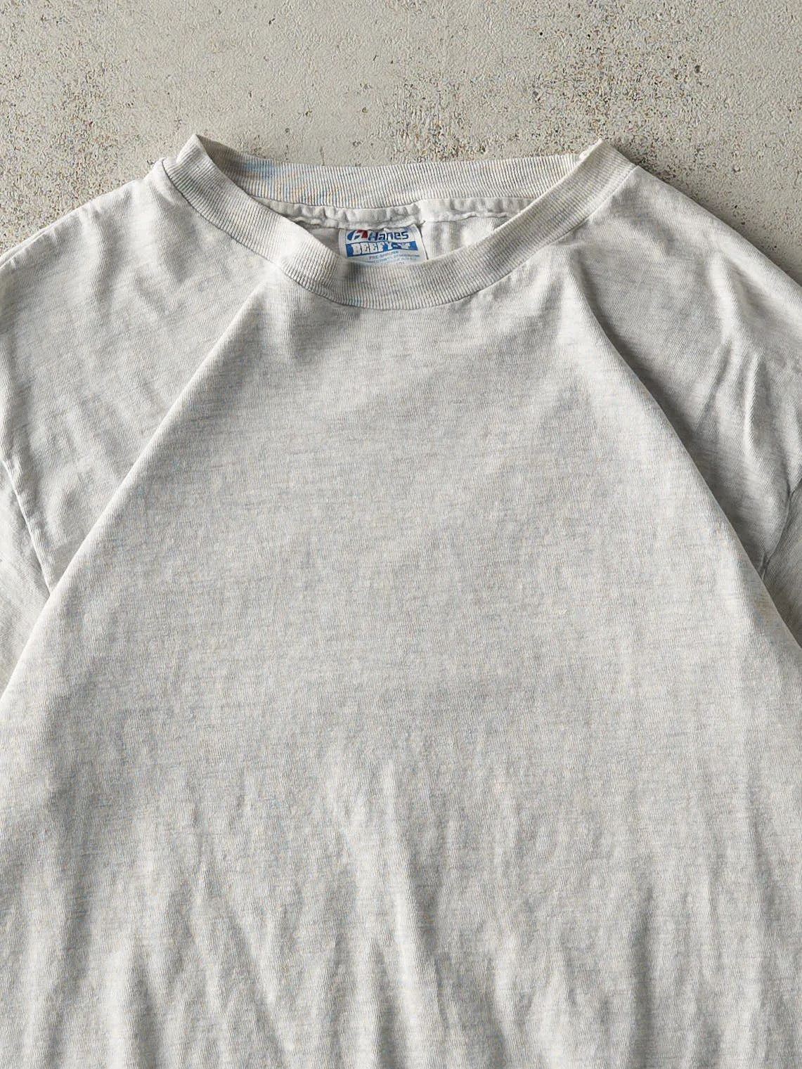 Vintage 90s Heather Grey Blank Single Stitch Tee (S) sold by Rebalance Vintage product image thumbnail 2