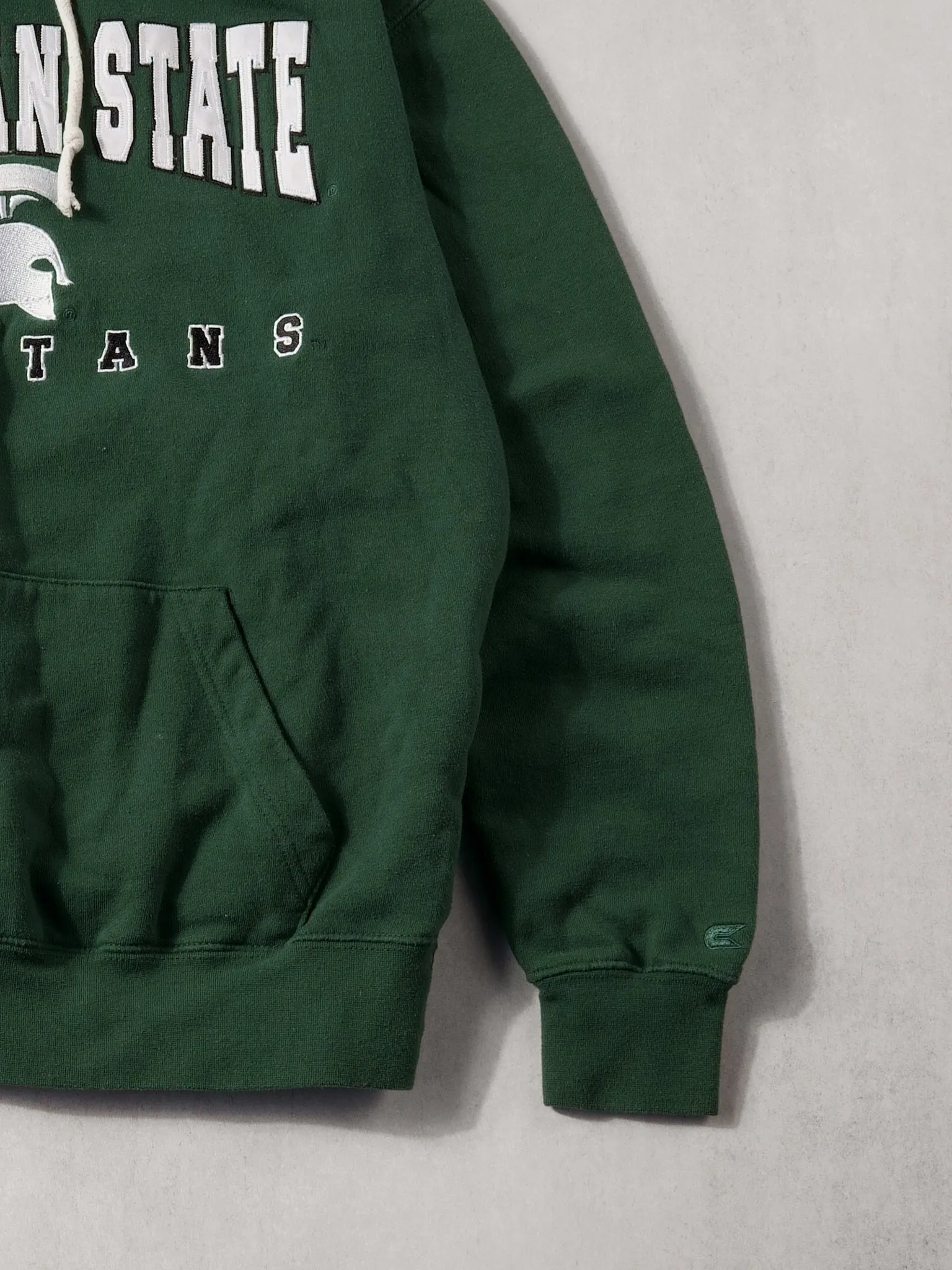 Vintage 90s Pine Green Michigan State Spartans Hoodie (S/M) sold by Rebalance Vintage product image thumbnail 3
