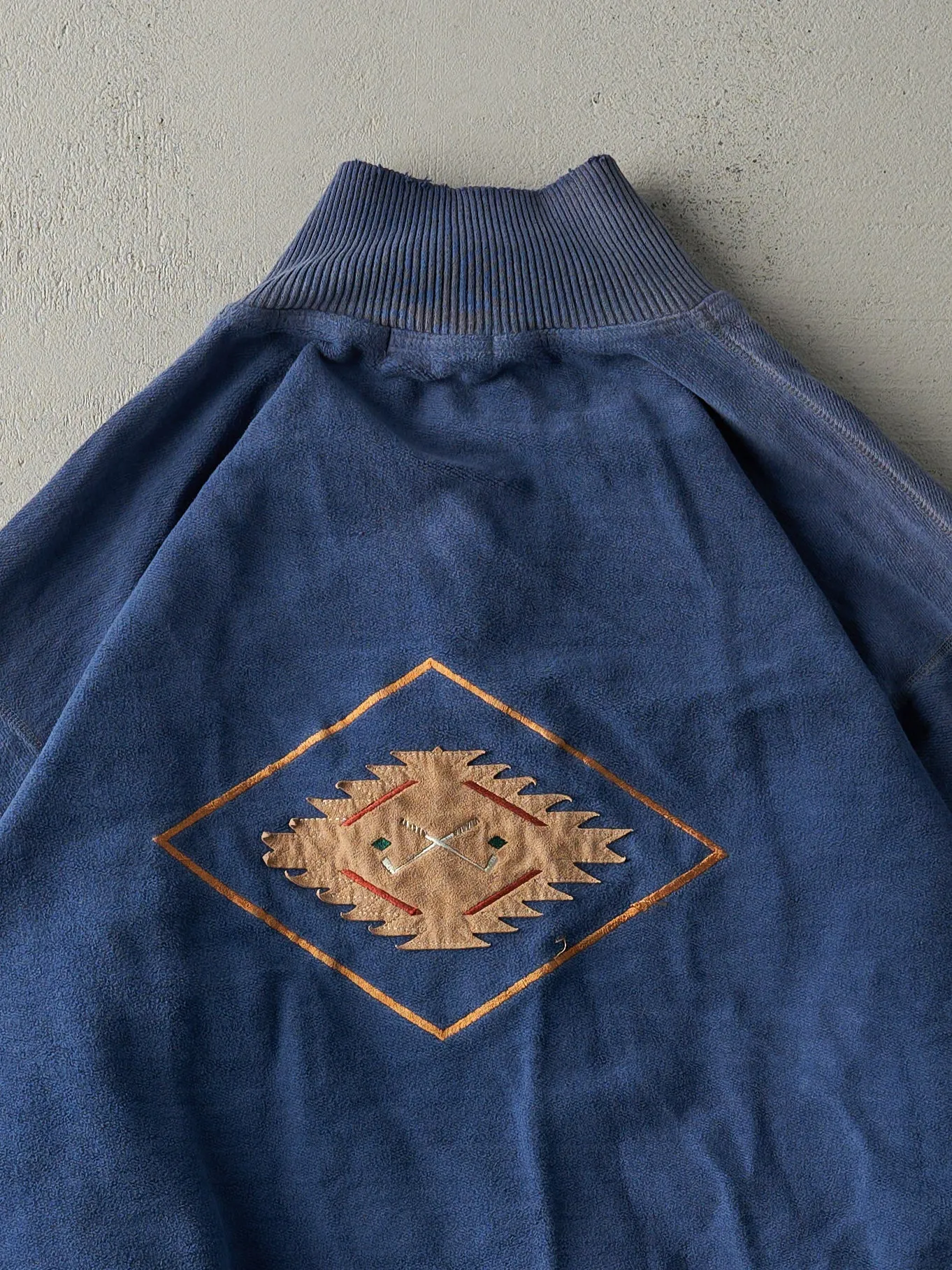 Vintage 90s Blue Inside Out Embroidered Golf Quarter Zip Sweater (XL) sold by Rebalance Vintage product image thumbnail 4
