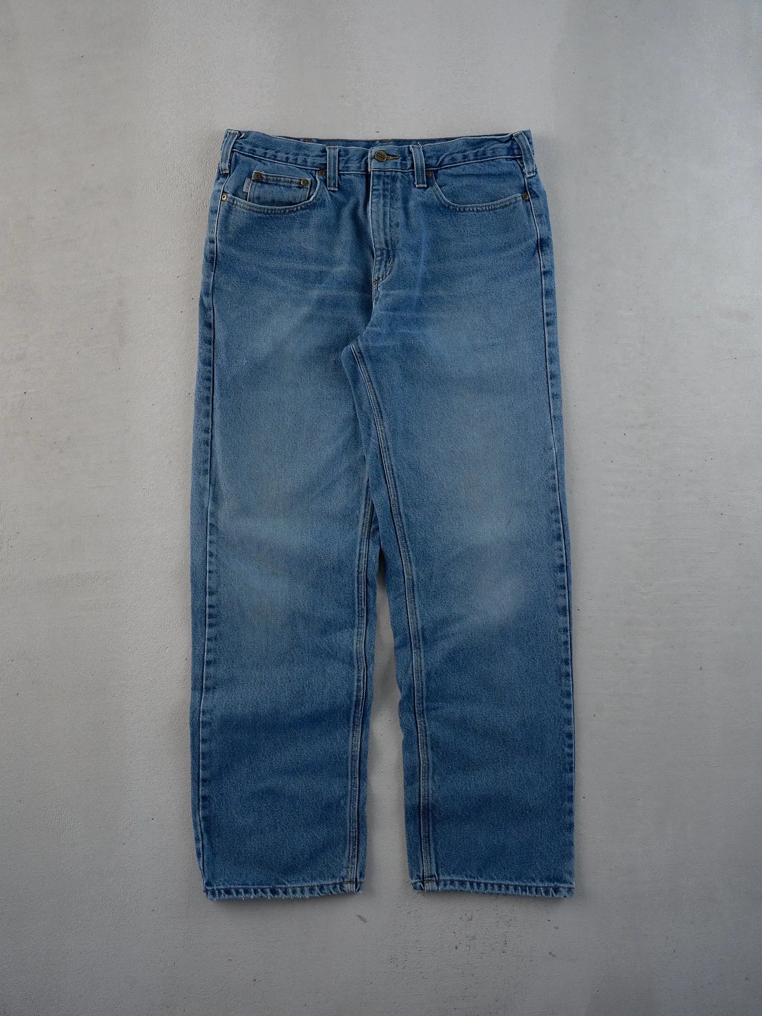Vintage 90s Mid wash Blue Carhartt Denim Jeans (34x31) sold by Rebalance Vintage