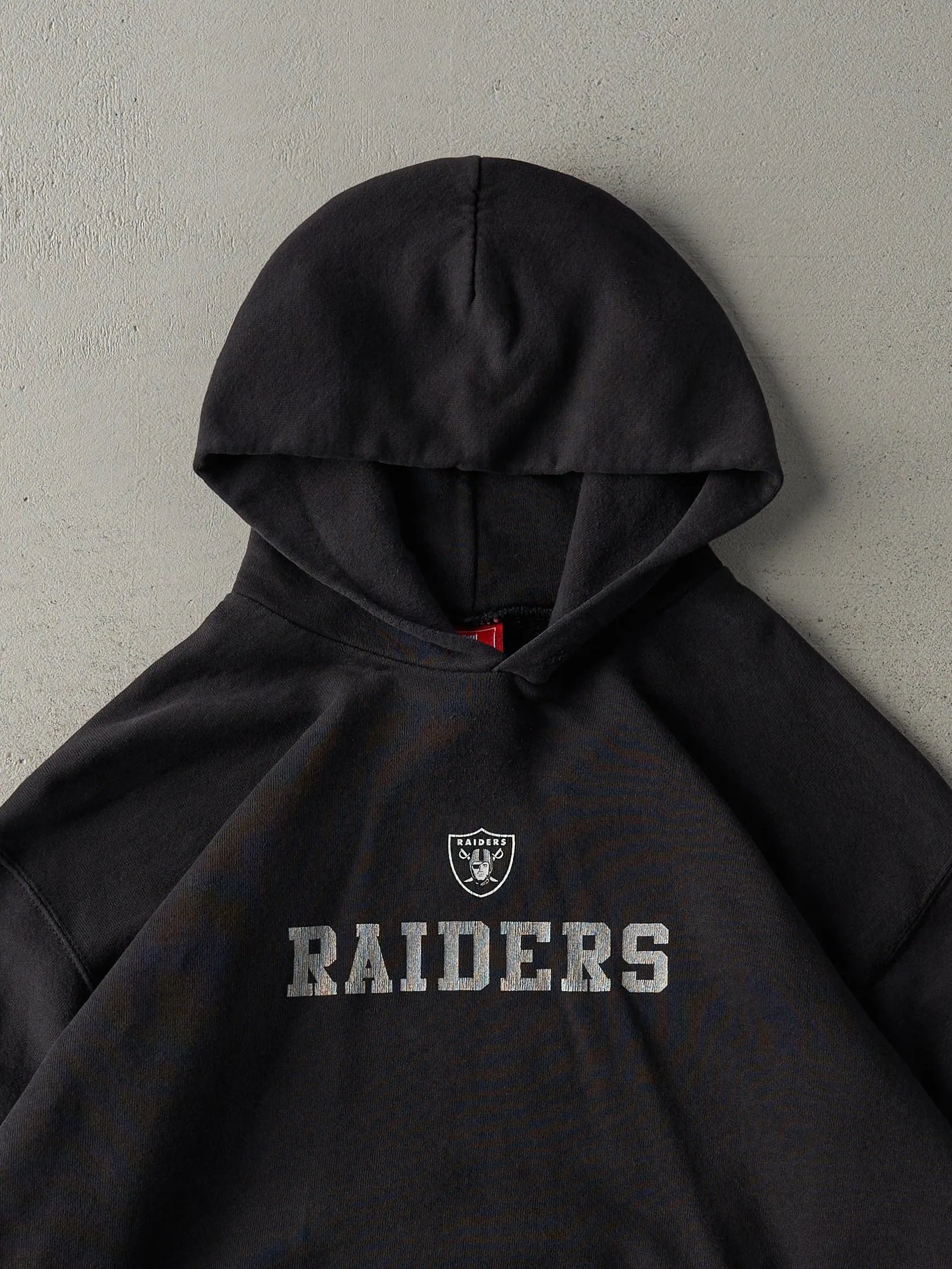 Vintage 90s Black Oakland Raiders Hoodie (L) sold by Rebalance Vintage product image thumbnail 3