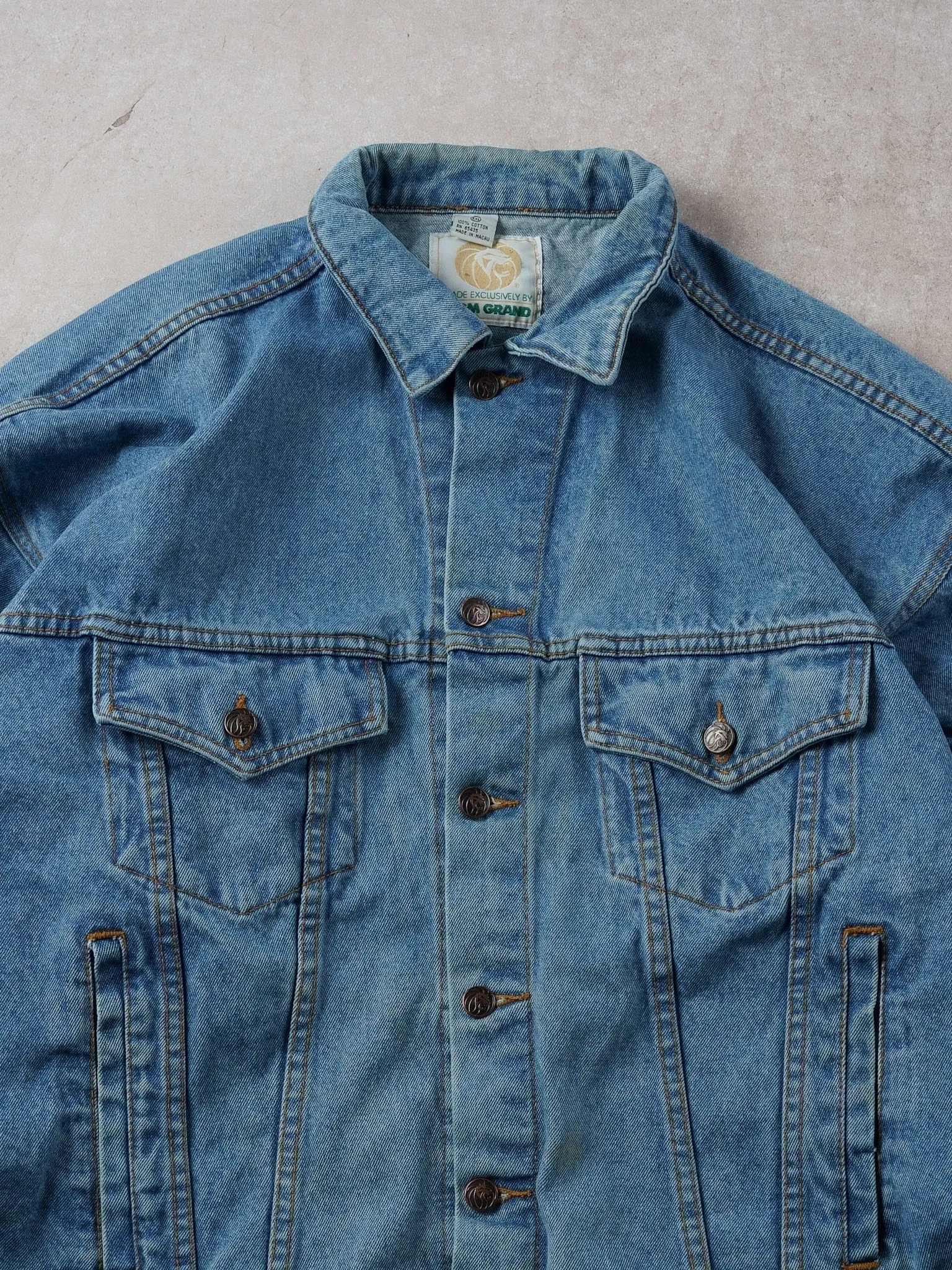 Vintage Y2k Blue MGM Vegas Denim Jacket (L) sold by Rebalance Vintage product image thumbnail 2