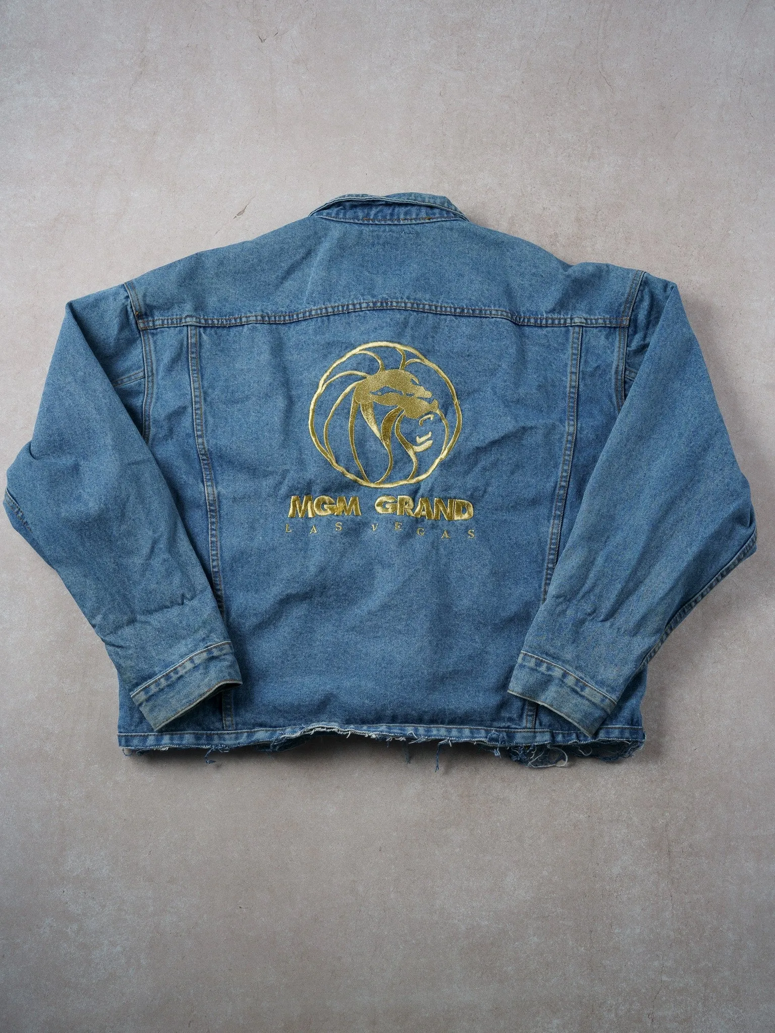 Vintage Y2k Blue MGM Vegas Denim Jacket (L) sold by Rebalance Vintage product image thumbnail 3