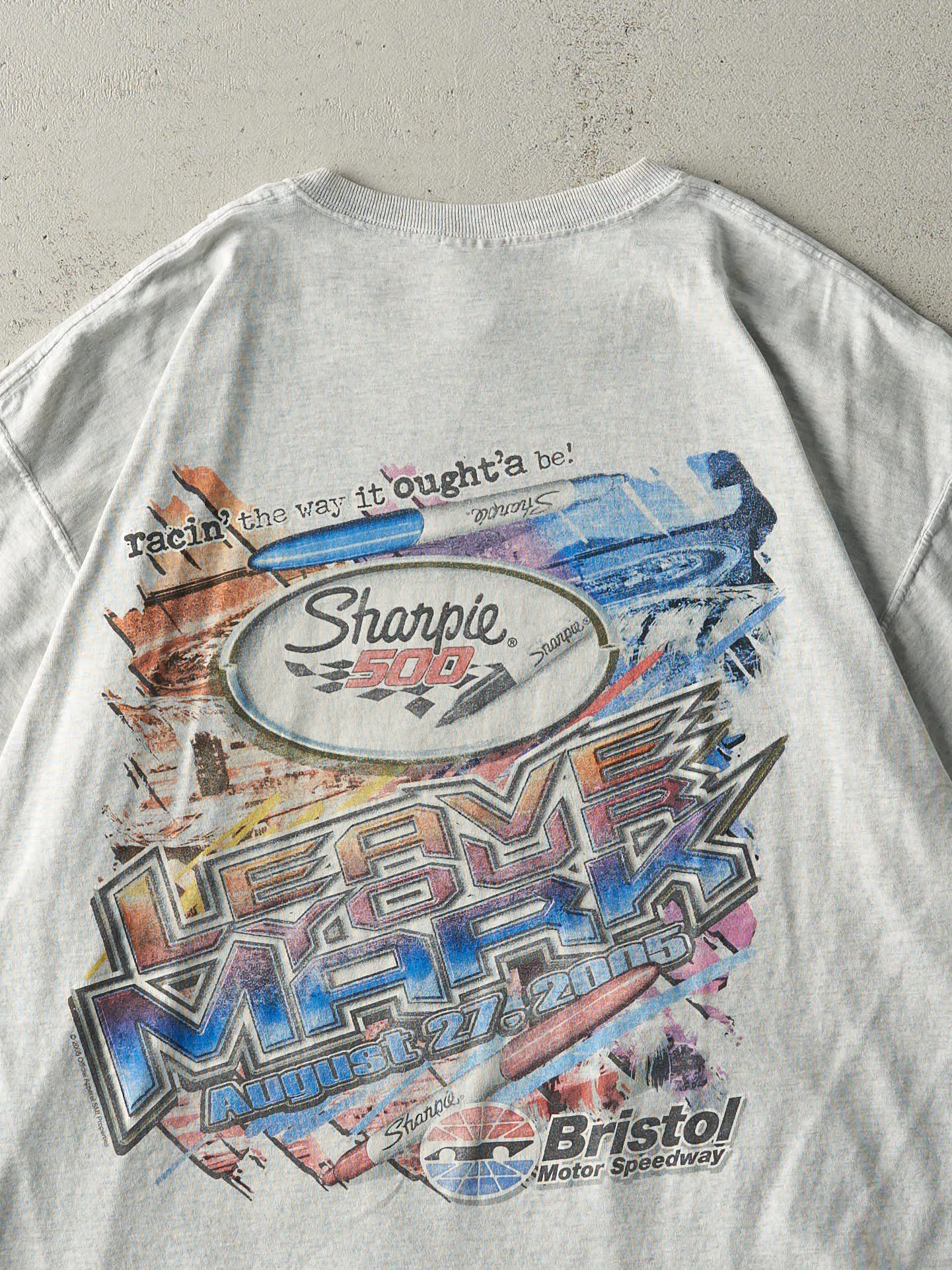 Vintage 05' Heather Grey Sharpie 500 Racing Tee (L/XL) sold by Rebalance Vintage product image thumbnail 4