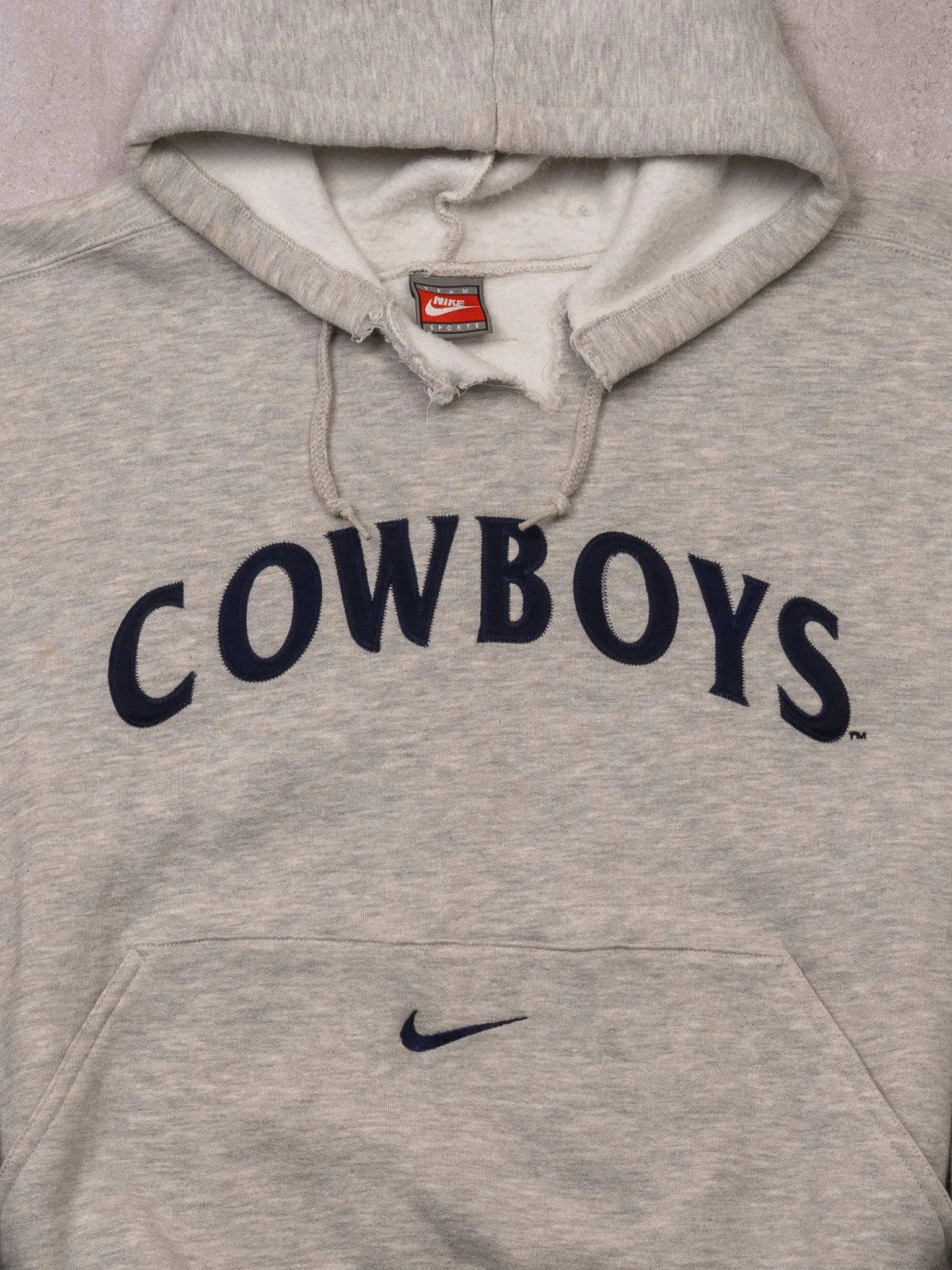Vintage Y2K Grey Nike x Cowboys Hoodie (L/XL) sold by Rebalance Vintage product image thumbnail 2