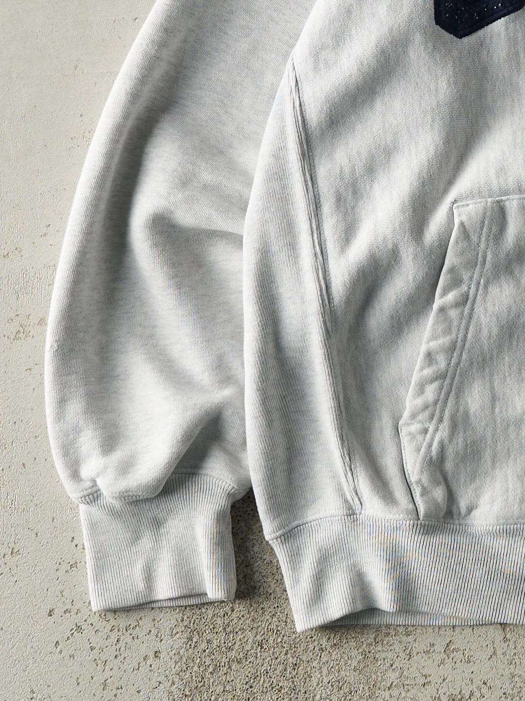 Vintage Y2K Heather Grey & Navy Oversized Gap Hoodie (M) sold by Rebalance Vintage product image thumbnail 3