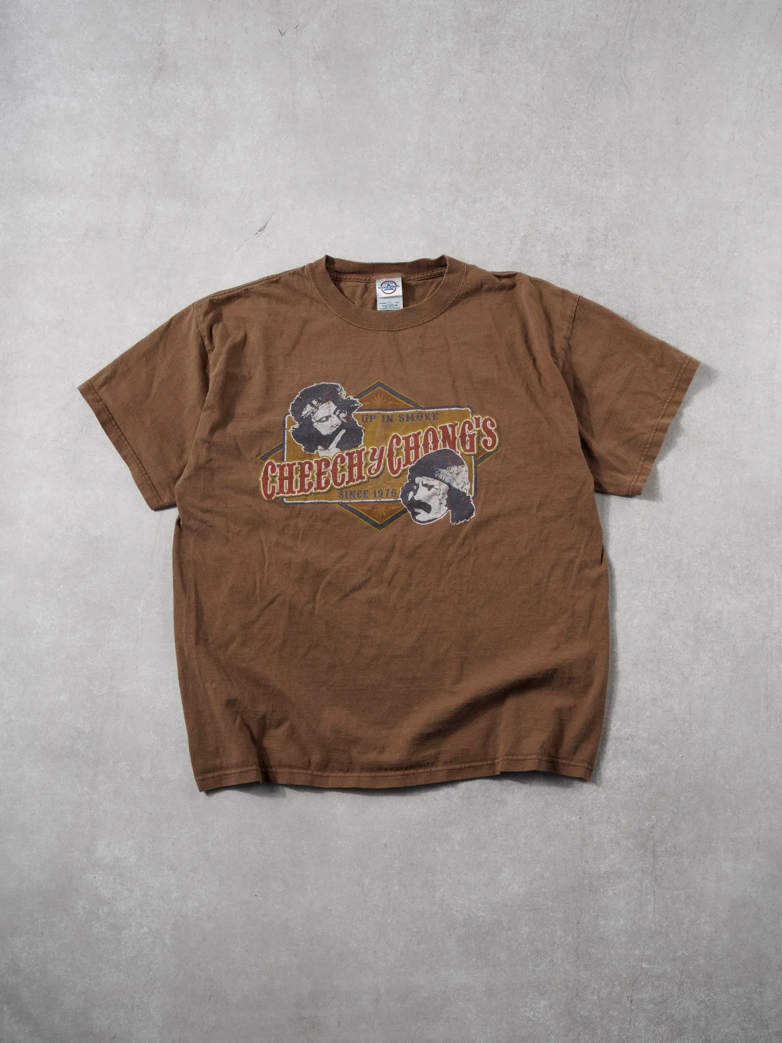 Vintage Y2k Brown Up In Smoke Cheechy Chong's Graphic Tee (M) sold by Rebalance Vintage