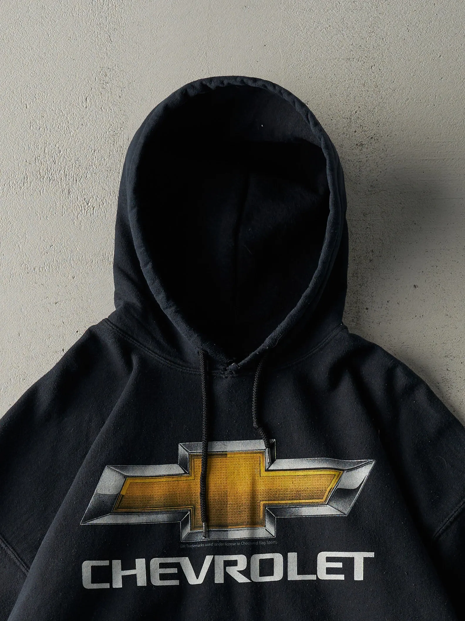 Vintage Y2K Black Chevrolet Boxy Hoodie (L) sold by Rebalance Vintage product image thumbnail 2