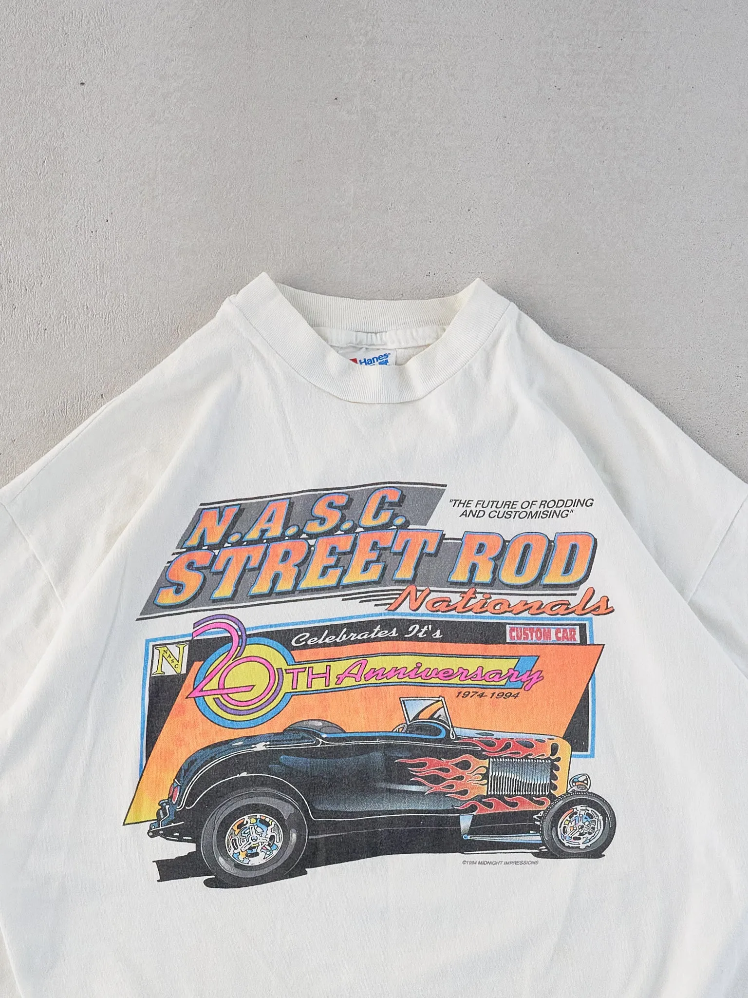 Vintage 94' White Single Stitched N.A.S.C Street Rod Nationals Car Tee (L) sold by Rebalance Vintage product image thumbnail 2