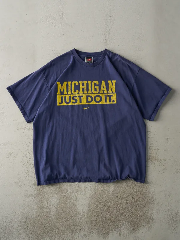 Vintage Y2K Navy Blue University of Michigan Nike Tee (L/XL) sold by Rebalance Vintage