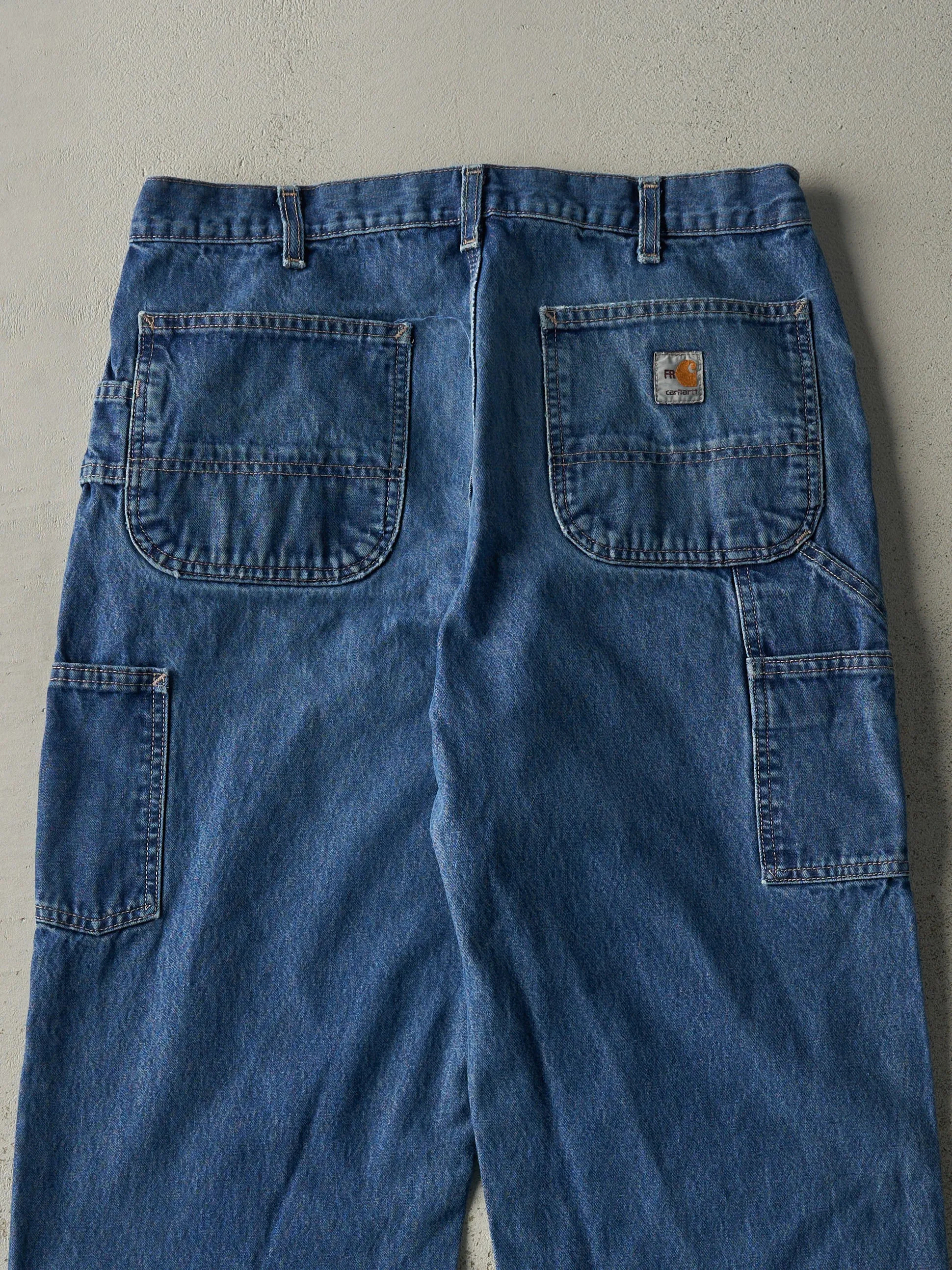 Vintage Y2K Mid Wash Fire Resistant Carhartt Work Jeans (34x33.5) sold by Rebalance Vintage product image thumbnail 5