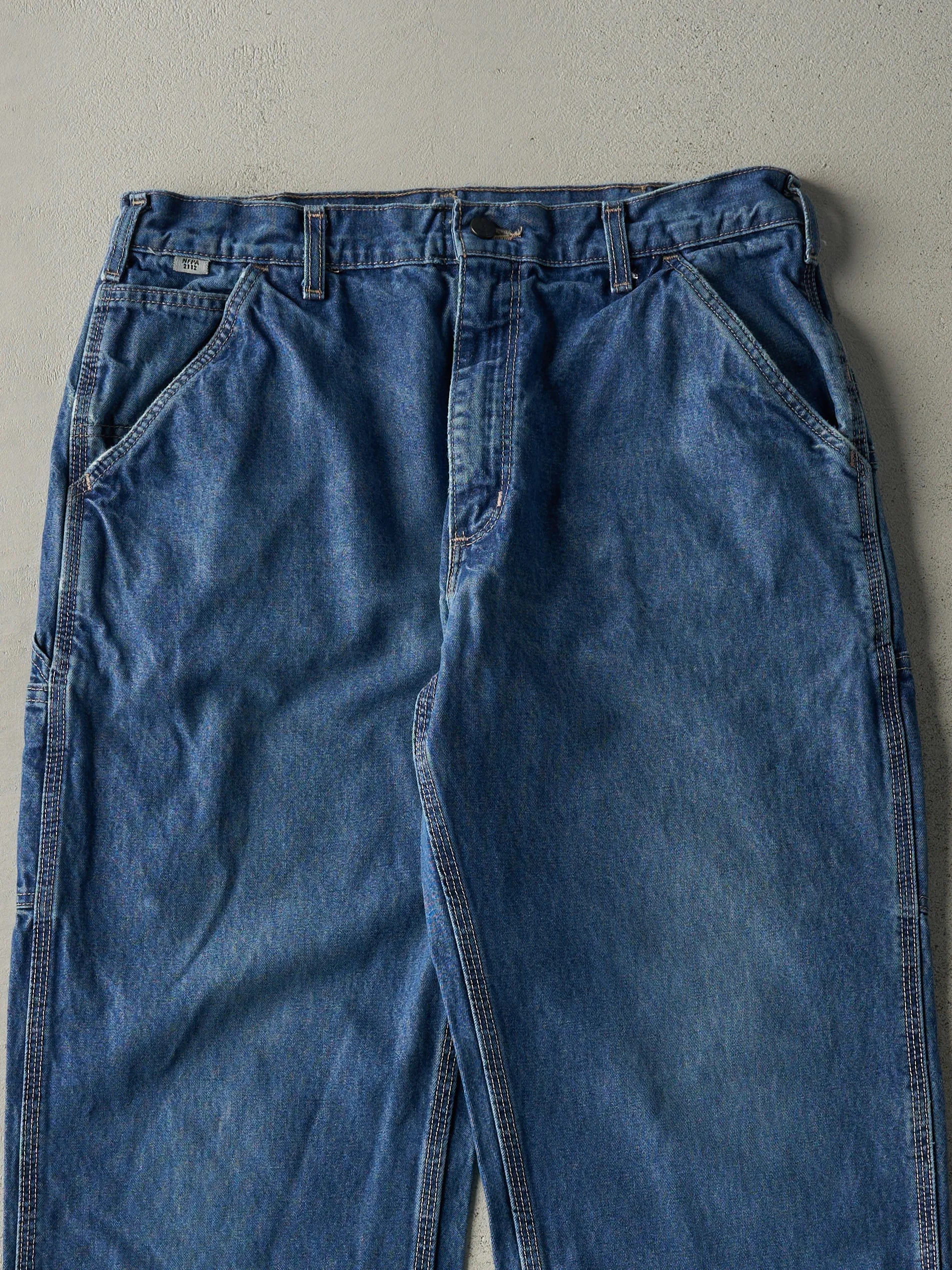 Vintage Y2K Mid Wash Fire Resistant Carhartt Work Jeans (34x33.5) sold by Rebalance Vintage product image thumbnail 4