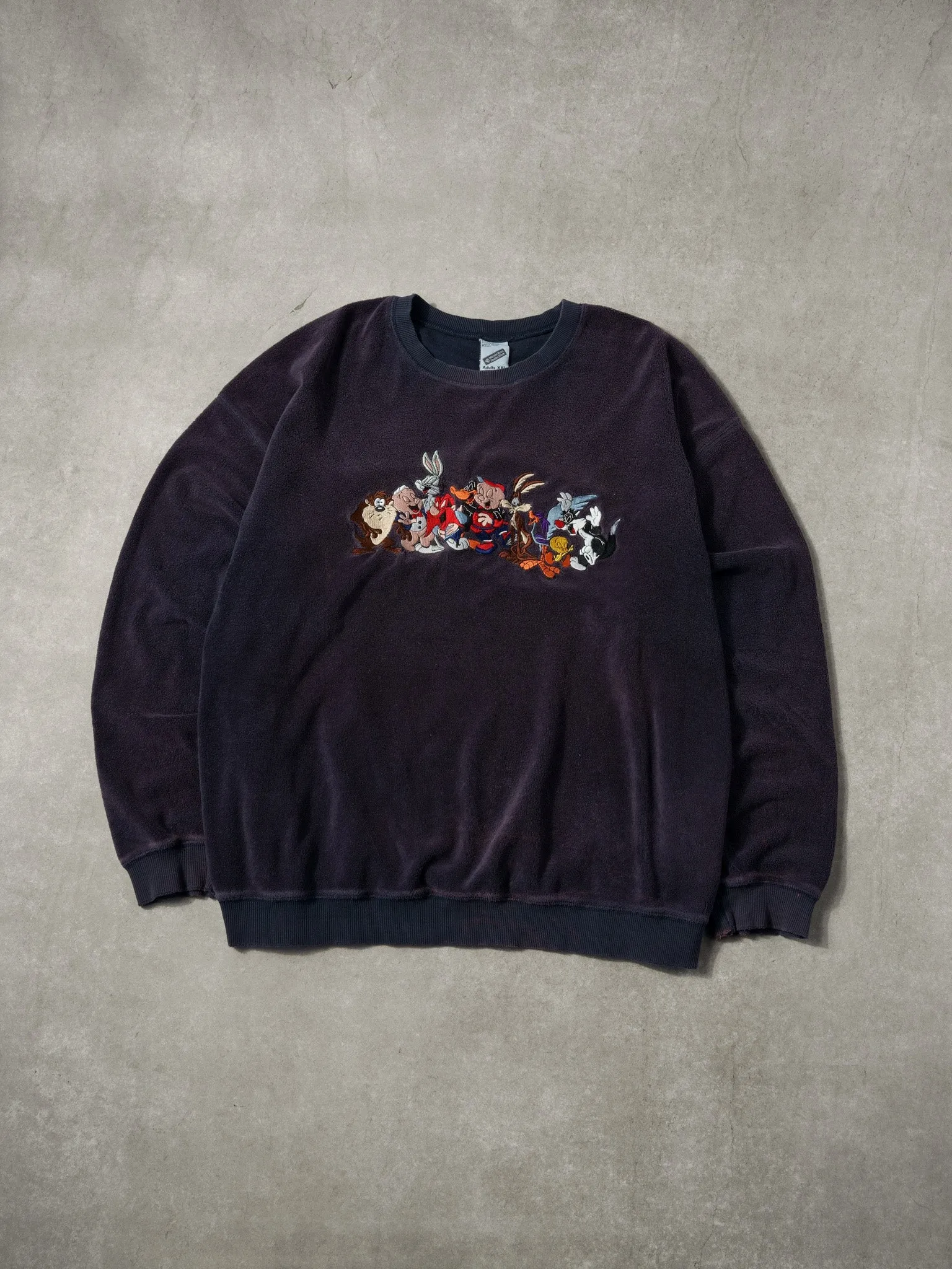 Vintage 90s Washed Navy Blue Looney Tunes Warner Bros Crewneck (XXL) sold by Rebalance Vintage