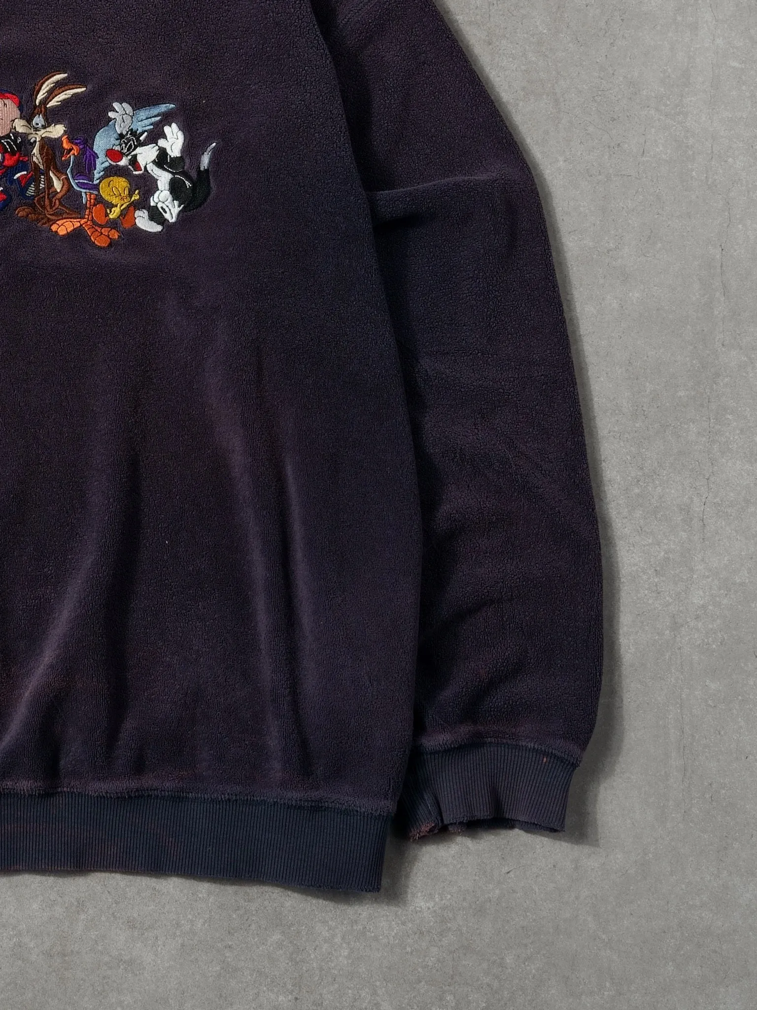 Vintage 90s Washed Navy Blue Looney Tunes Warner Bros Crewneck (XXL) sold by Rebalance Vintage product image thumbnail 3