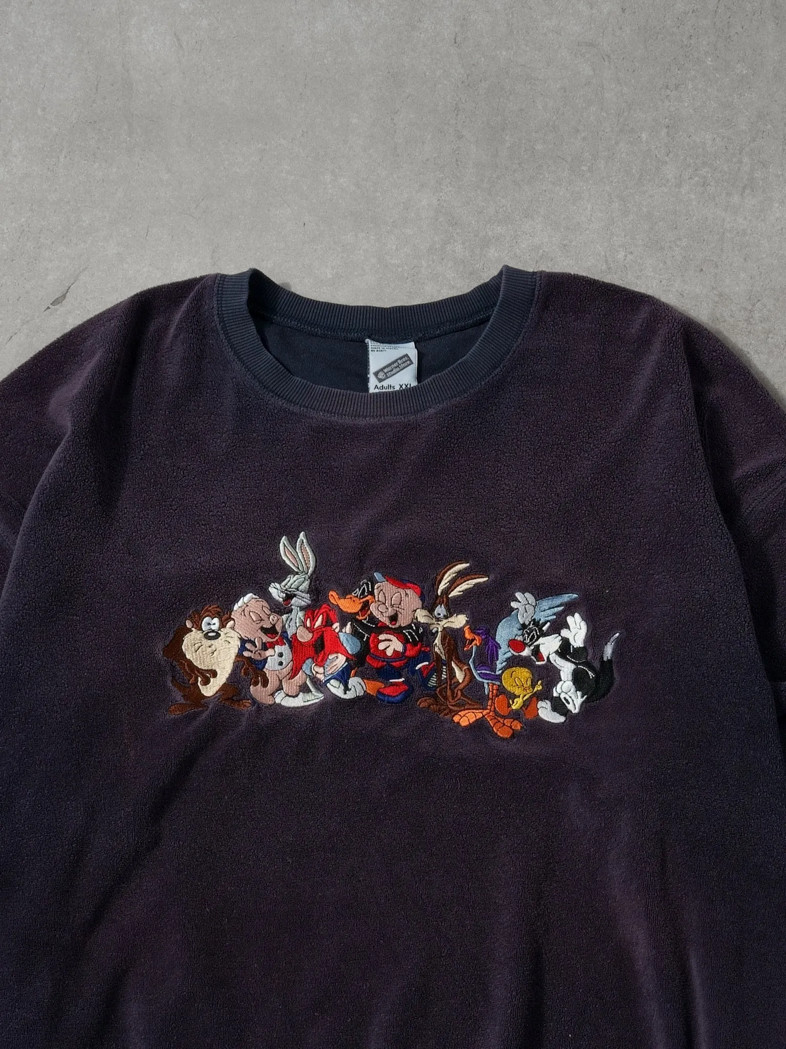 Vintage 90s Washed Navy Blue Looney Tunes Warner Bros Crewneck (XXL) sold by Rebalance Vintage product image thumbnail 2