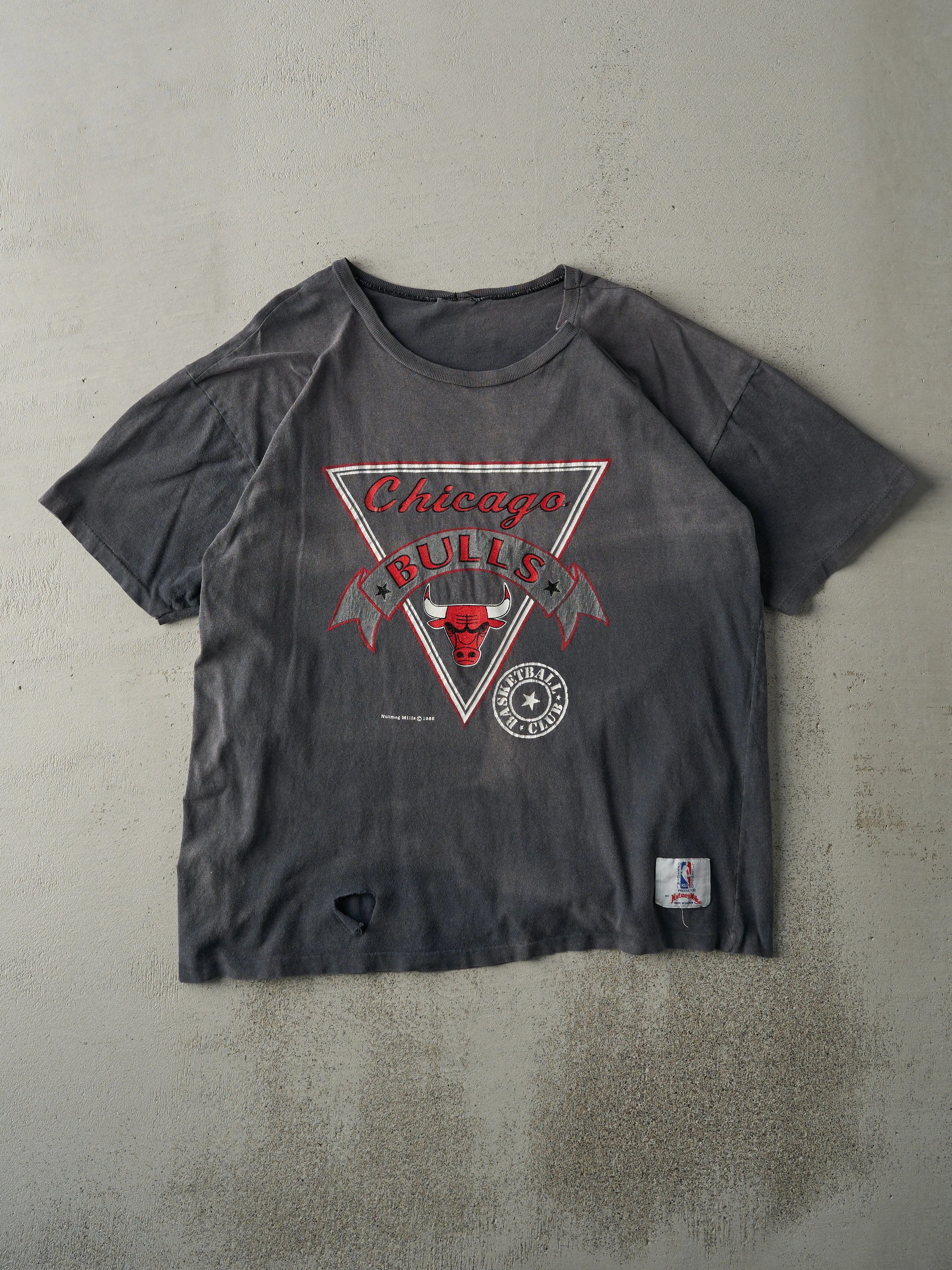 Vintage 88' Grey Chicago Bulls Single Stitch Tee (L) sold by Rebalance Vintage
