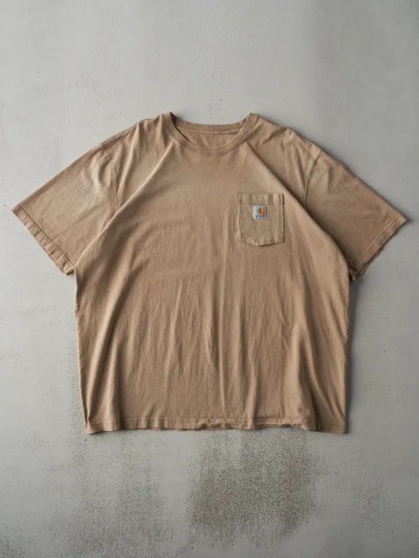 Vintage Y2K Beige Carhartt Blank Pocket Tee (XXL) sold by Rebalance Vintage