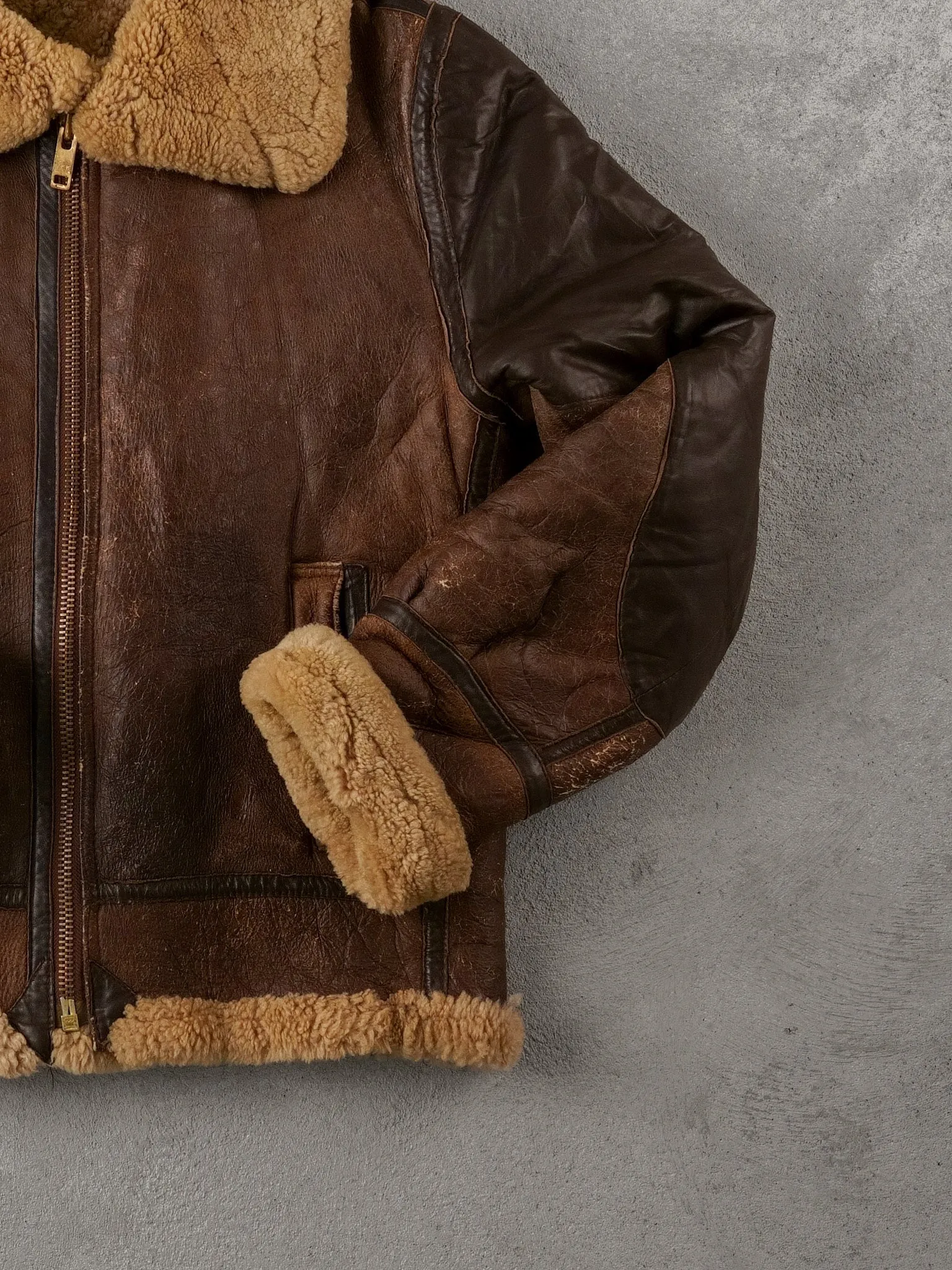 Vintage 80s Brown Sawyer Shearling Collared Jacket (M/L) sold by Rebalance Vintage product image thumbnail 3