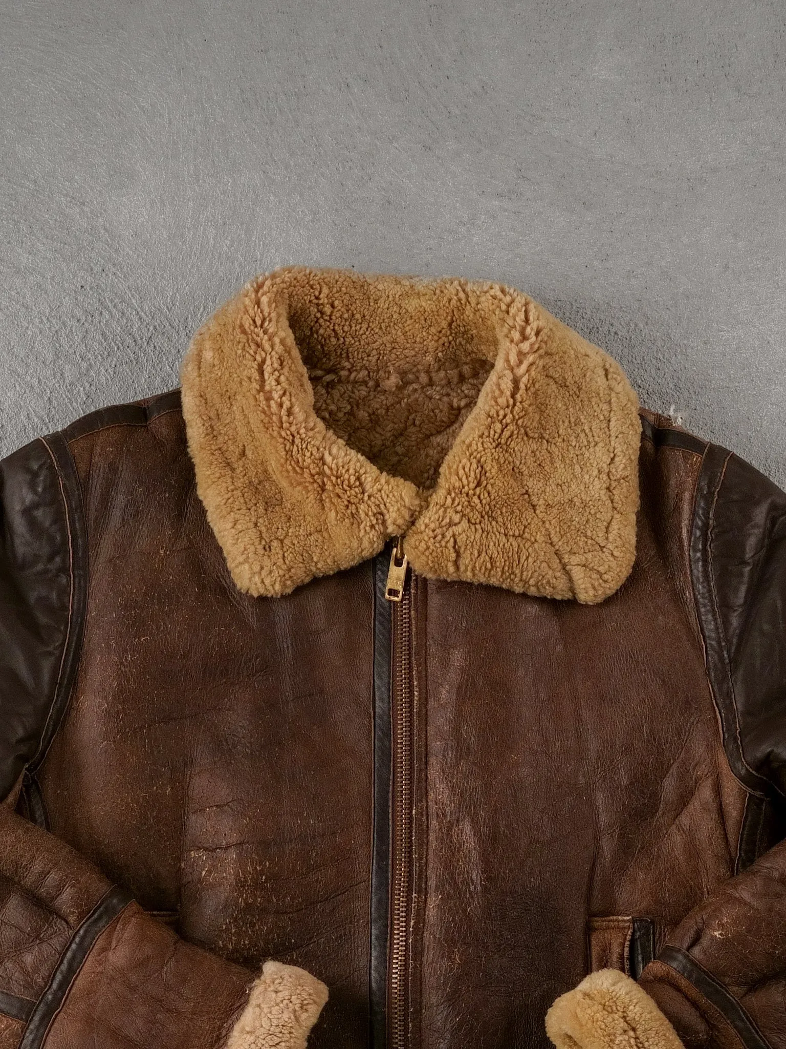 Vintage 80s Brown Sawyer Shearling Collared Jacket (M/L) sold by Rebalance Vintage product image thumbnail 2