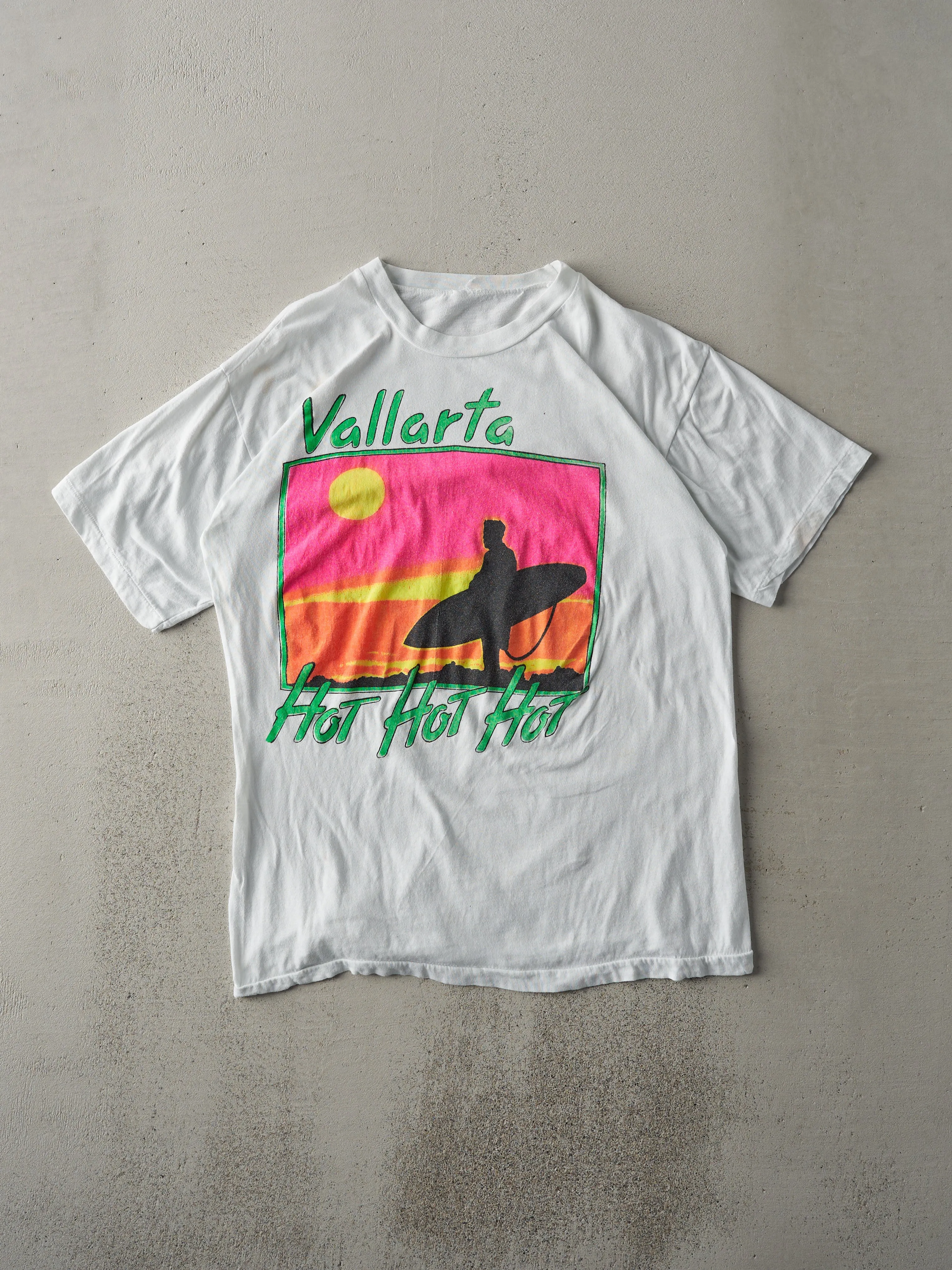 Vintage 80s White Vallarta Surf Single Stitch Tee (M) sold by Rebalance Vintage