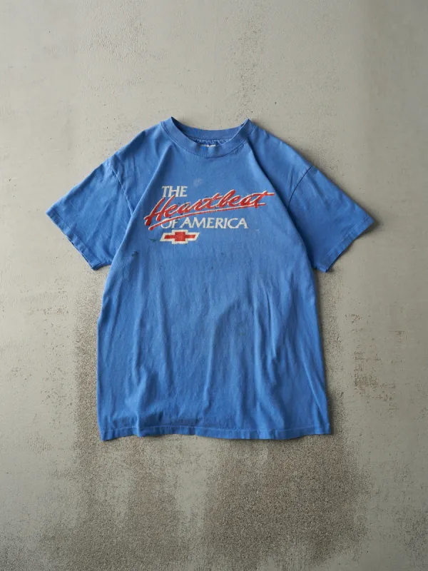 Vintage 90s Blue Chevrolet Single Stitch Tee (S) sold by Rebalance Vintage