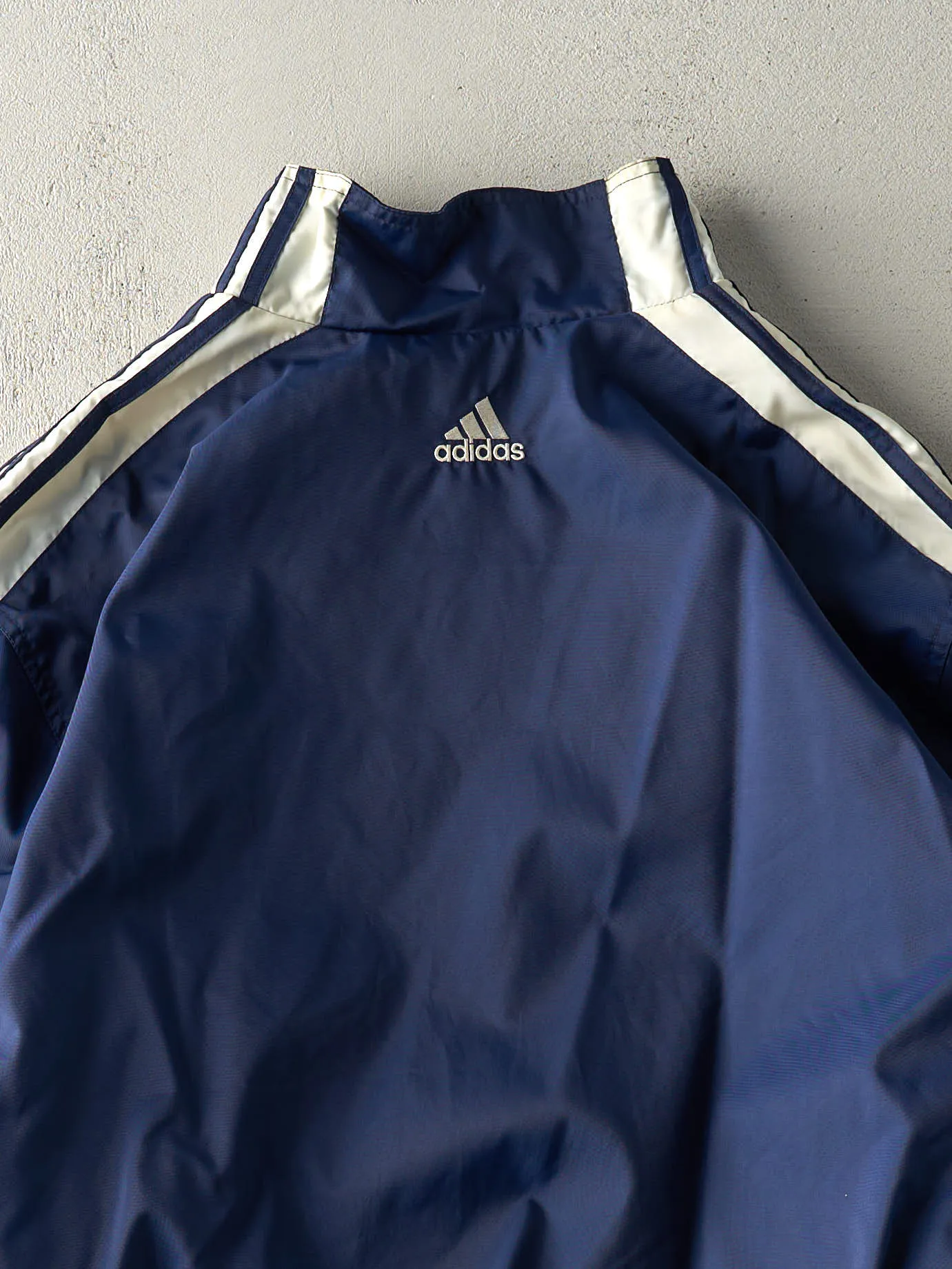 Vintage Y2K Navy Blue & White NFL x Motorola Zip Up Windbreaker Jacket (L/XL) sold by Rebalance Vintage product image thumbnail 4