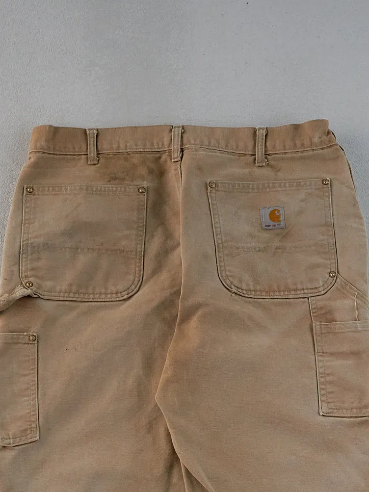 Vintage 90s Khaki Carhartt Double Knee Carpenter Pants (33x30) sold by Rebalance Vintage product image thumbnail 4