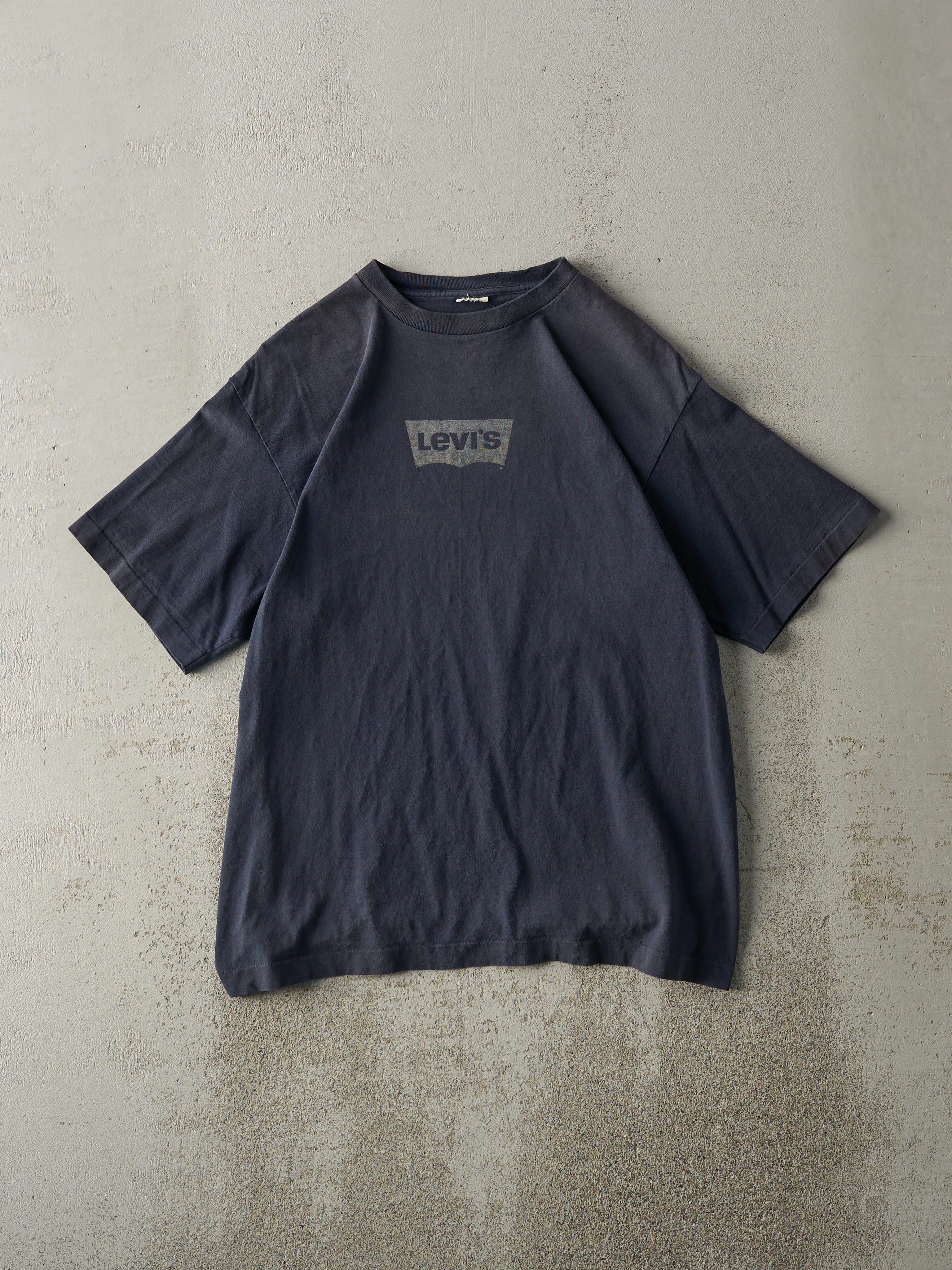 Vintage 90s Navy Blue Levi's Single Stitch Tee (M) sold by Rebalance Vintage