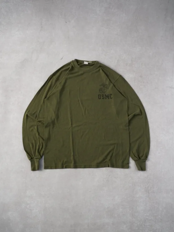 Vintage Sage Green United States Marine Core Longsleeve (S) sold by Rebalance Vintage