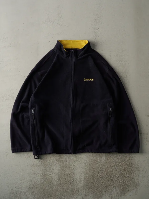 Vintage 90s Black & Yellow Chaps Ralph Lauren Zip Up Fleece Jacket (M) sold by Rebalance Vintage