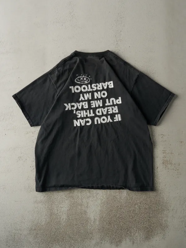 Vintage Y2K Black "Put Me Back On My Barstool" Tee (L) sold by Rebalance Vintage