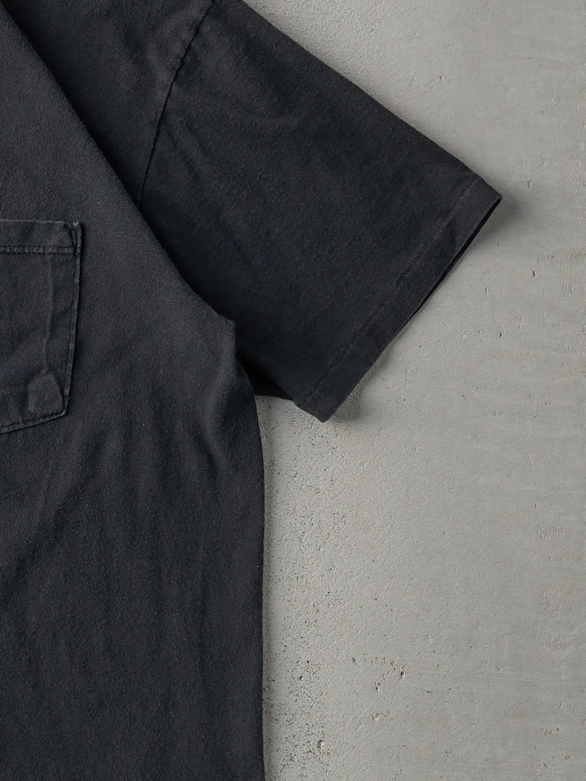 Vintage 90s Faded Black Blank Dickies Single Stitch Pocket Tee (M) sold by Rebalance Vintage product image thumbnail 3