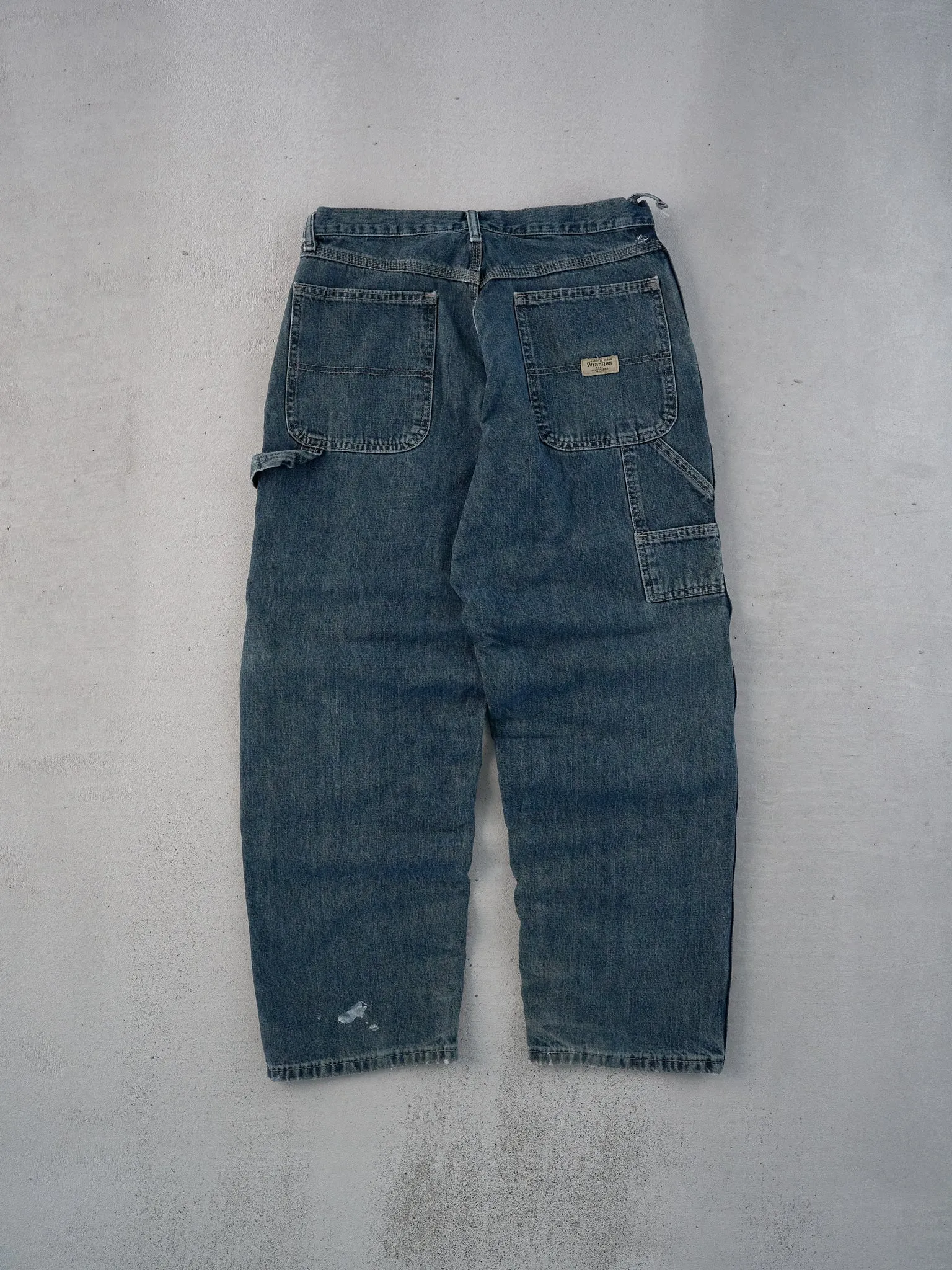 Vintage 90s Dark Blue Wrangler Workwear Carpenter Pants (32x30) sold by Rebalance Vintage product image thumbnail 2