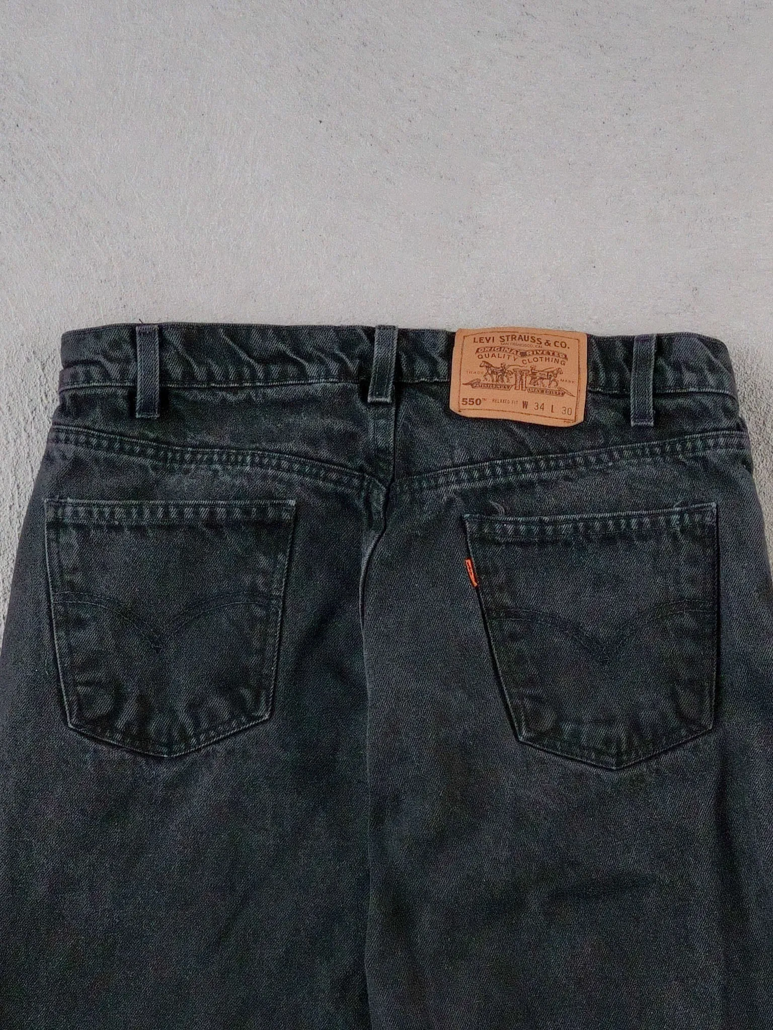 Vintage 70s Black Levi's 550 Denim Jeans (34x30) sold by Rebalance Vintage product image thumbnail 4