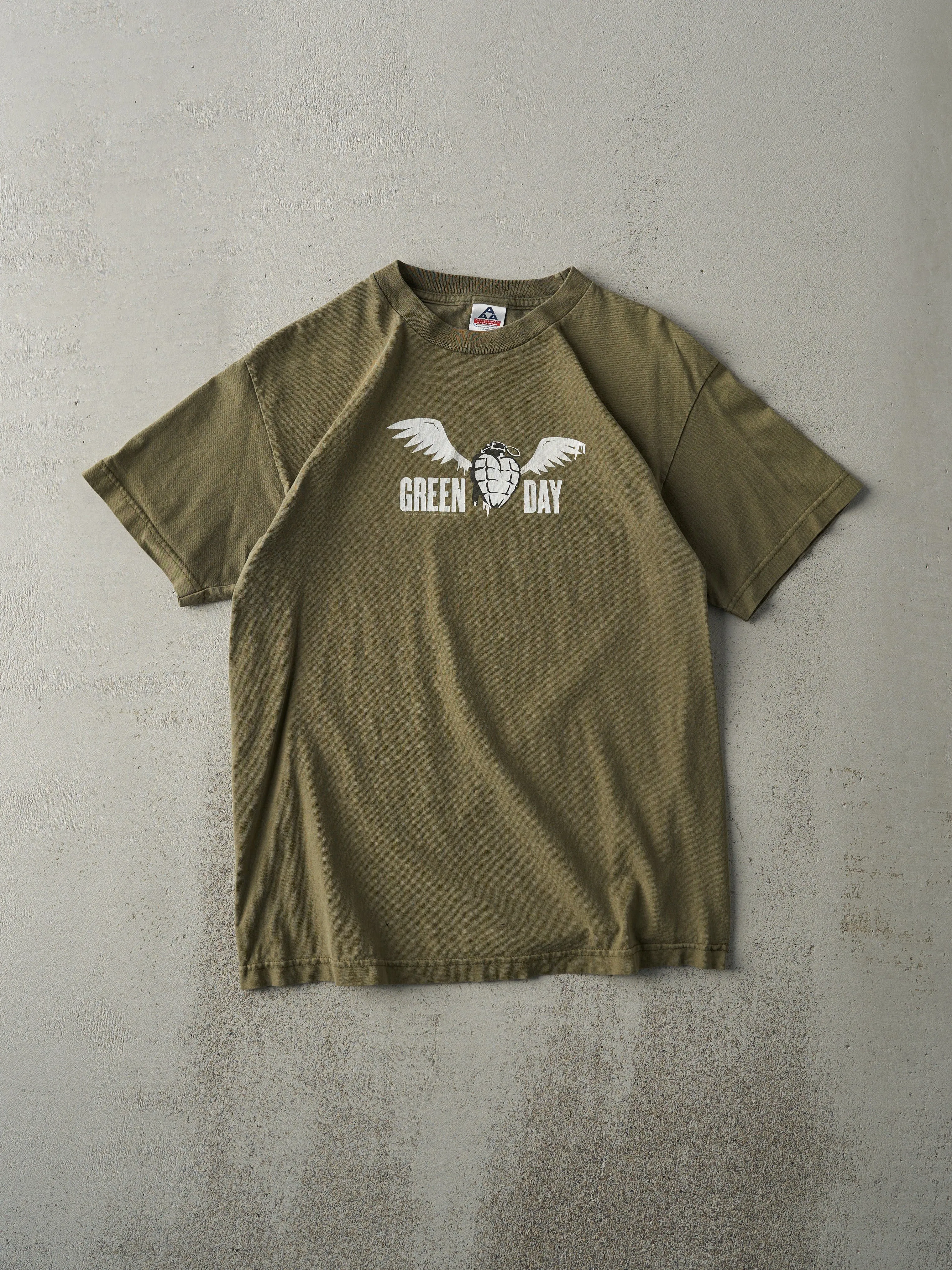 Vintage Y2K Olive Green Green Day Band Tee (S) sold by Rebalance Vintage