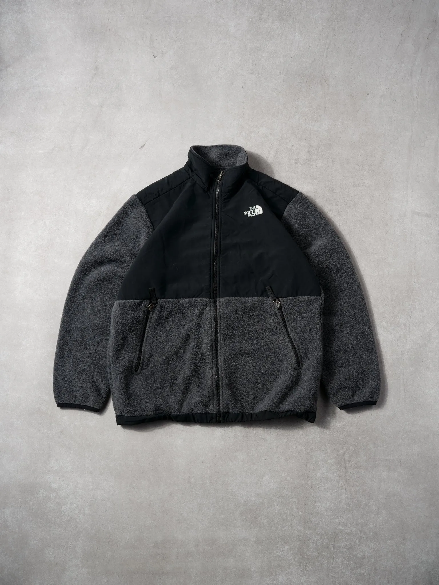 Vintage 90s Black and Grey Northface Denali Fleece Zip Up (M) sold by Rebalance Vintage