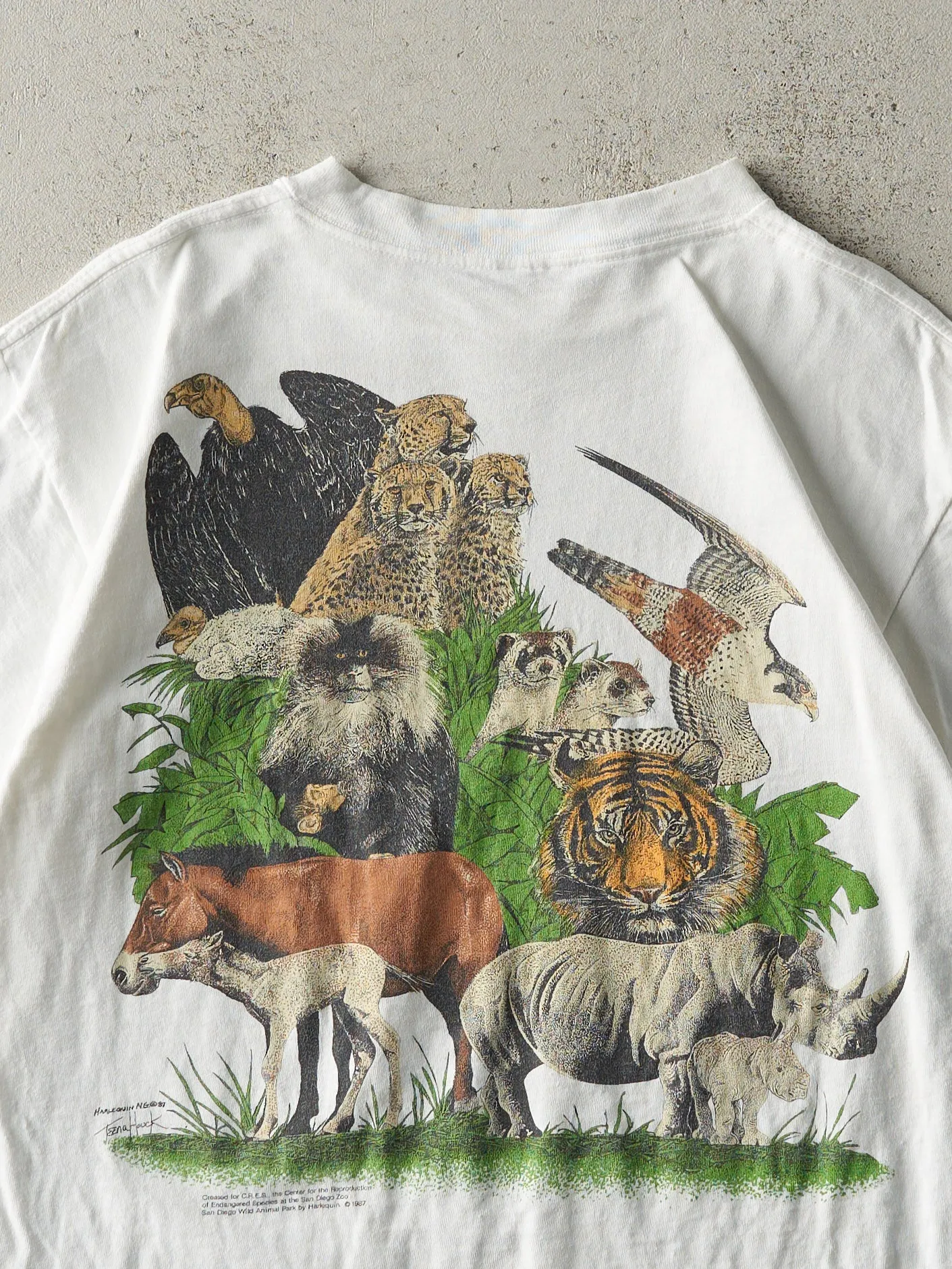 Vintage 87' White San Diego Zoo C.R.E.S. Single Stitch Tee (M) sold by Rebalance Vintage product image thumbnail 4