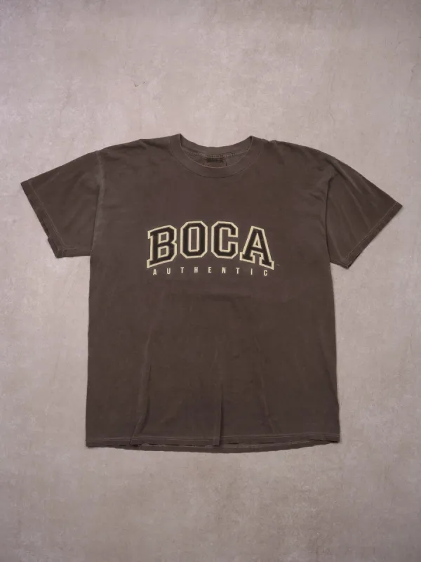 Vintage 90s Washed Brown BOCA Athletics Tee (M/L) sold by Rebalance Vintage