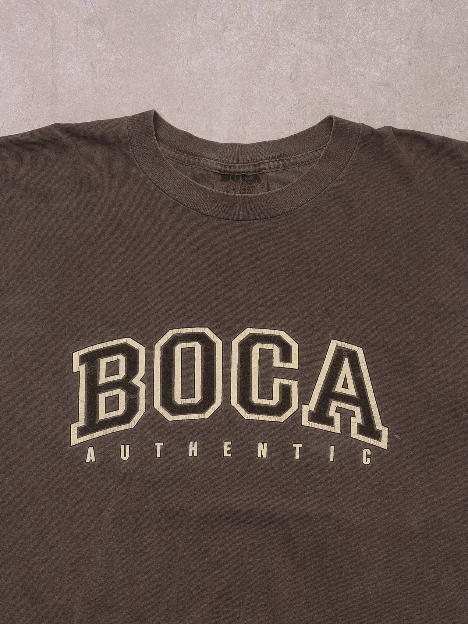 Vintage 90s Washed Brown BOCA Athletics Tee (M/L) sold by Rebalance Vintage product image thumbnail 2