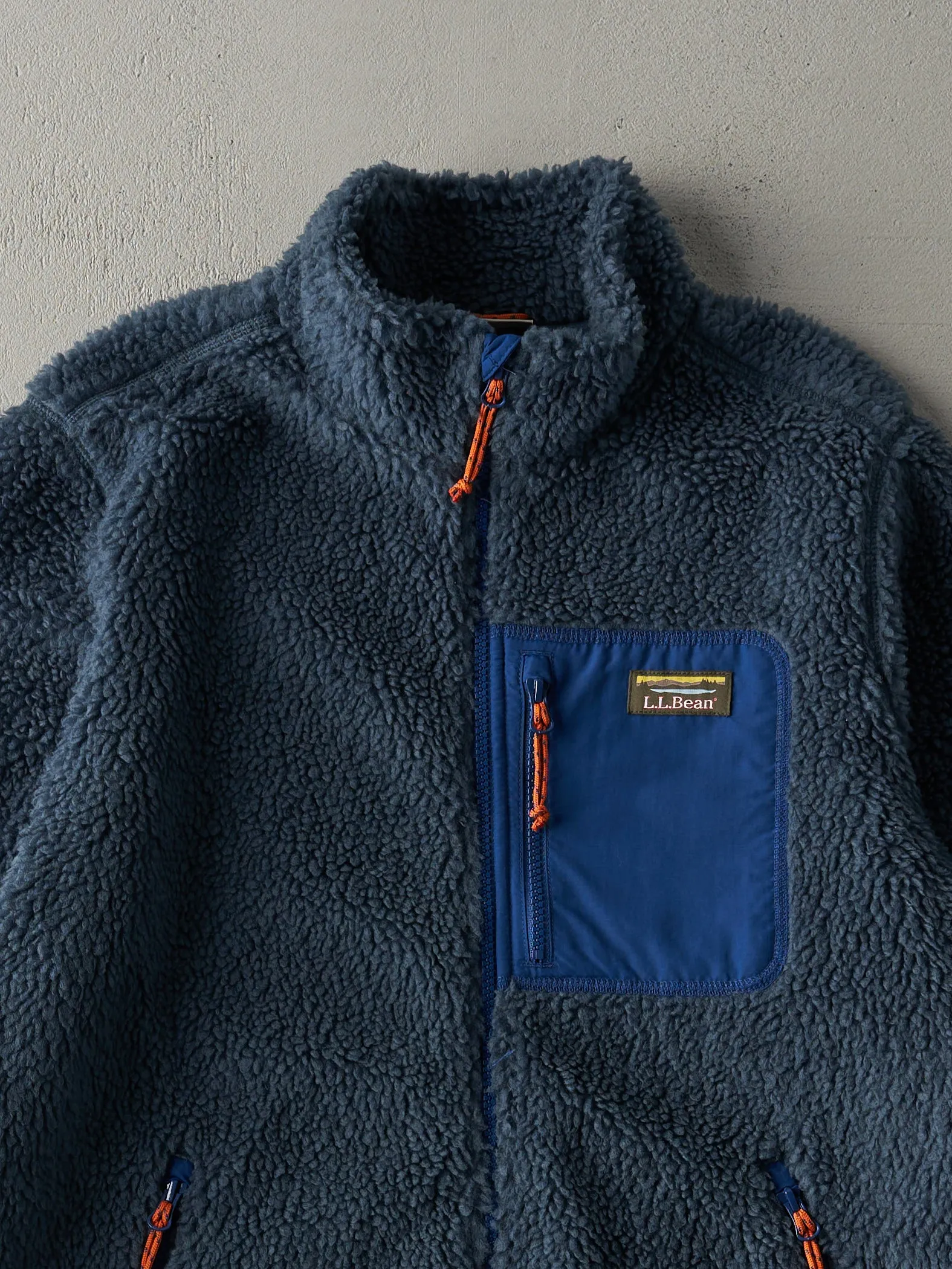 Vintage 90s Slate Blue LL Bean Deep Pile Sherpa Fleece Jacket (S/M) sold by Rebalance Vintage product image thumbnail 3