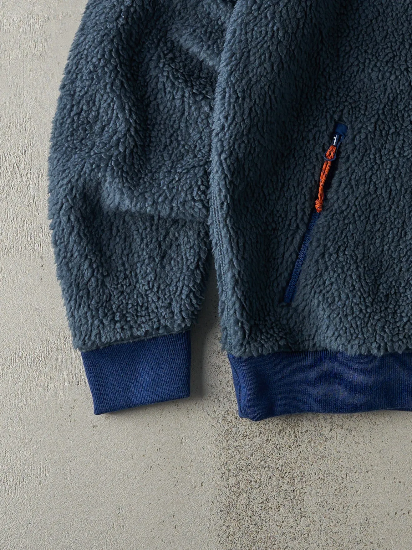 Vintage 90s Slate Blue LL Bean Deep Pile Sherpa Fleece Jacket (S/M) sold by Rebalance Vintage product image thumbnail 4