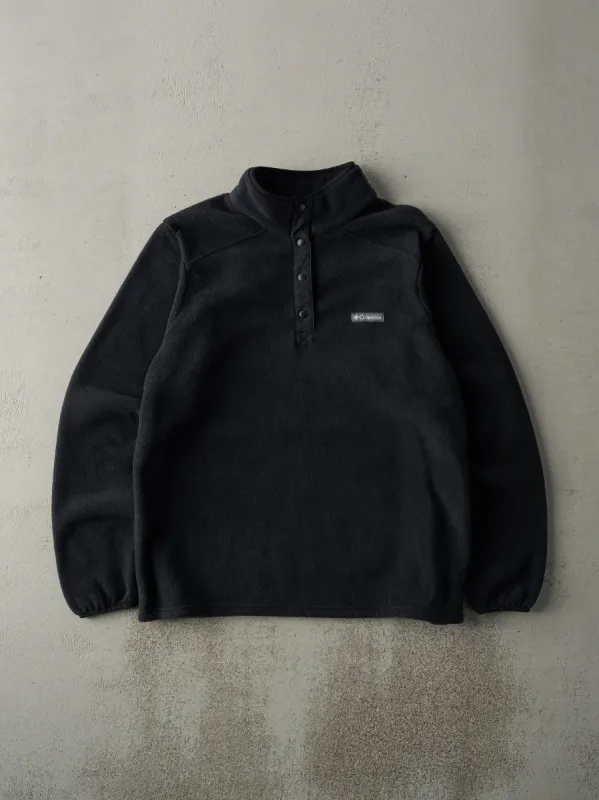 Vintage Y2K Black Columbia Quarter Button Fleece Sweater (L) sold by Rebalance Vintage