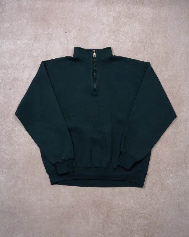 Vintage 90s Green-Blue Russell Athletics 1/4 Zip Sweater (L) sold by Rebalance Vintage