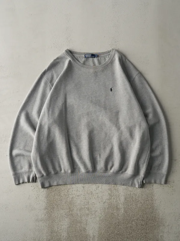 Vintage Y2K Grey Embroidered Polo Crewneck (XXL) sold by Rebalance Vintage