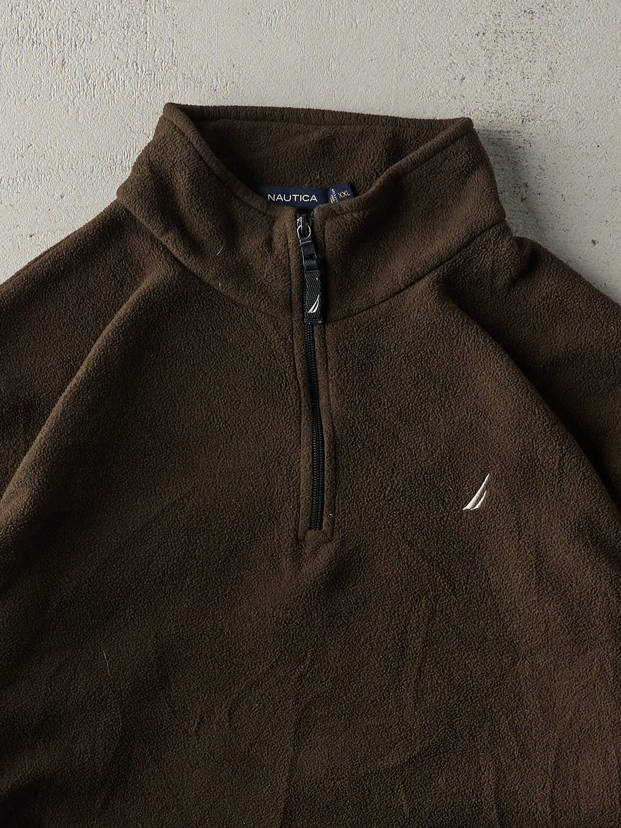 Vintage Y2K Brown Quarter Zip Fleece Sweatshirt (XXL) sold by Rebalance Vintage product image thumbnail 2