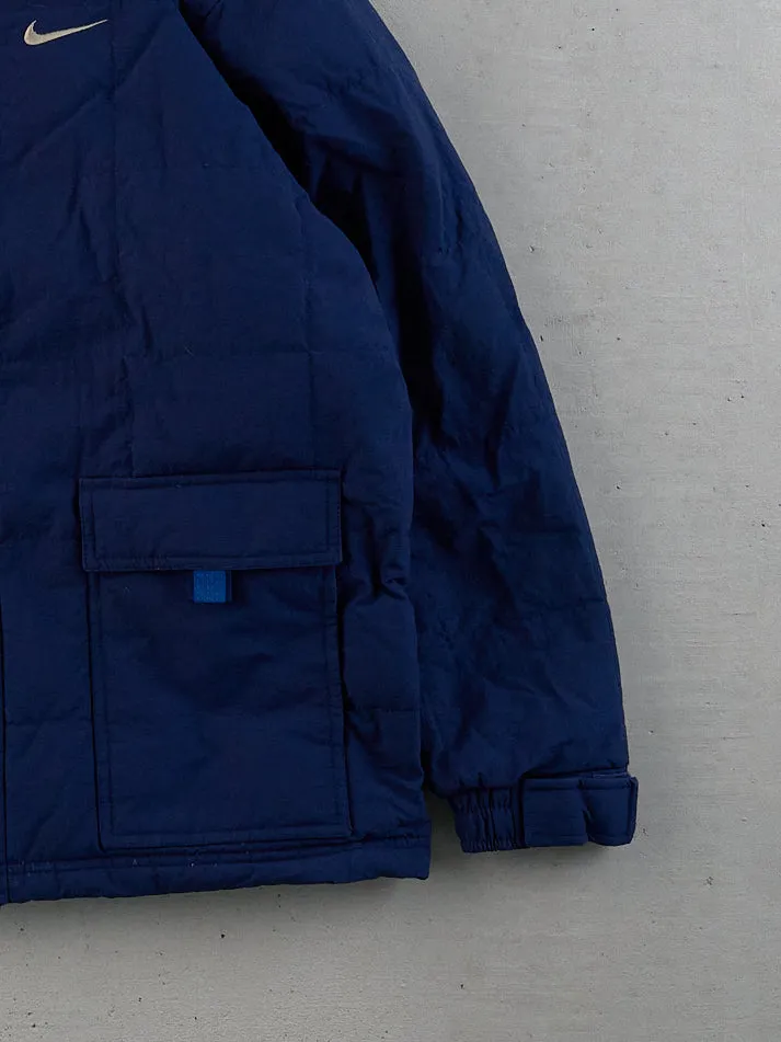 Vintage Y2k Navy Blue Nike Puffer Jacket (L) sold by Rebalance Vintage product image thumbnail 3